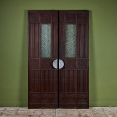 1960s Sherrill Broudy Panelcarve Redwood Doors with Geometric Design