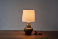 1960s Søholm Sculptural Table Lamp Budded with Brown Stripes, Danish Mid-century