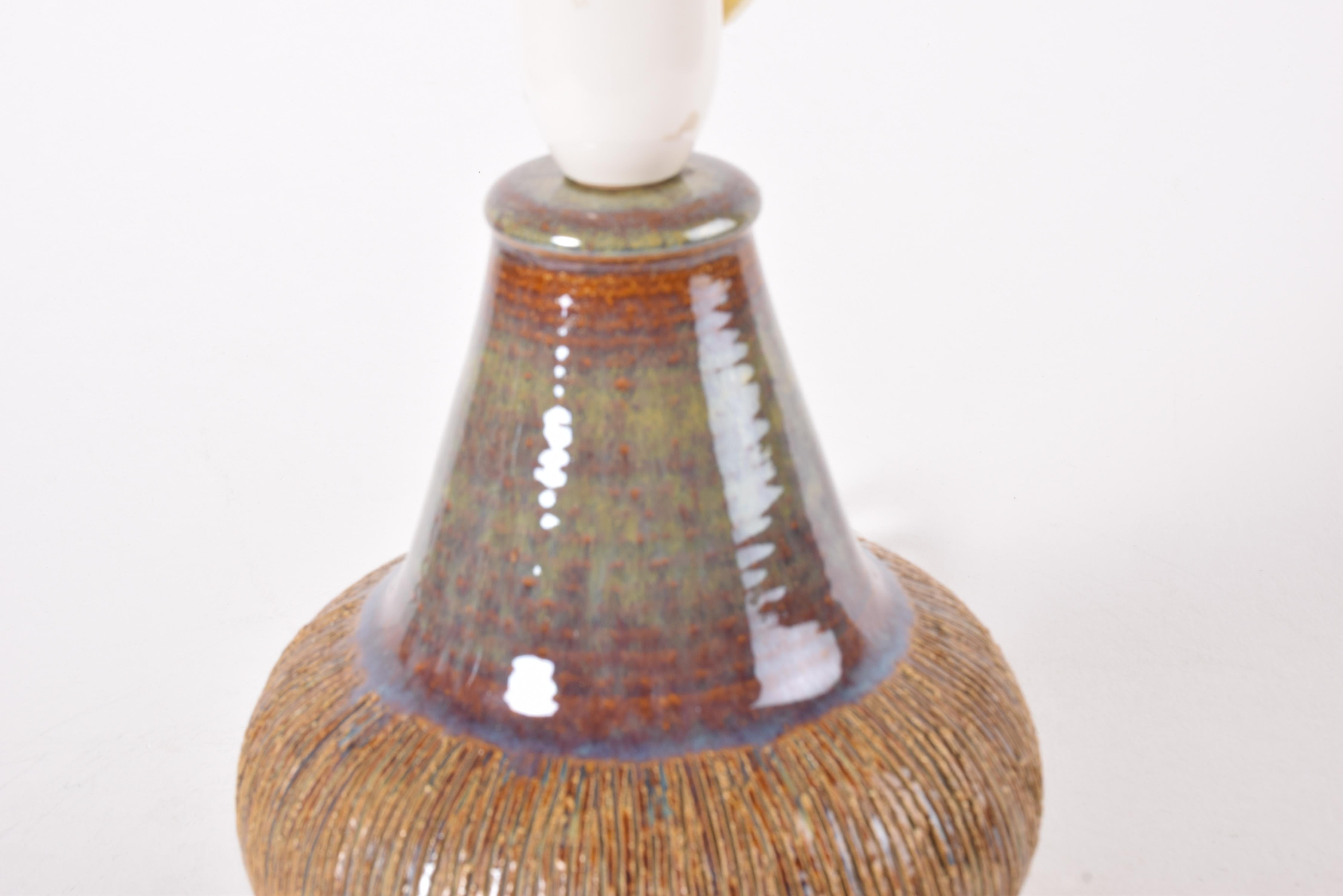 1960s Søholm Sculptural Table Lamp Budded with Brown Stripes, Danish Mid-century In Good Condition For Sale In Silkeborg, Silkeborg