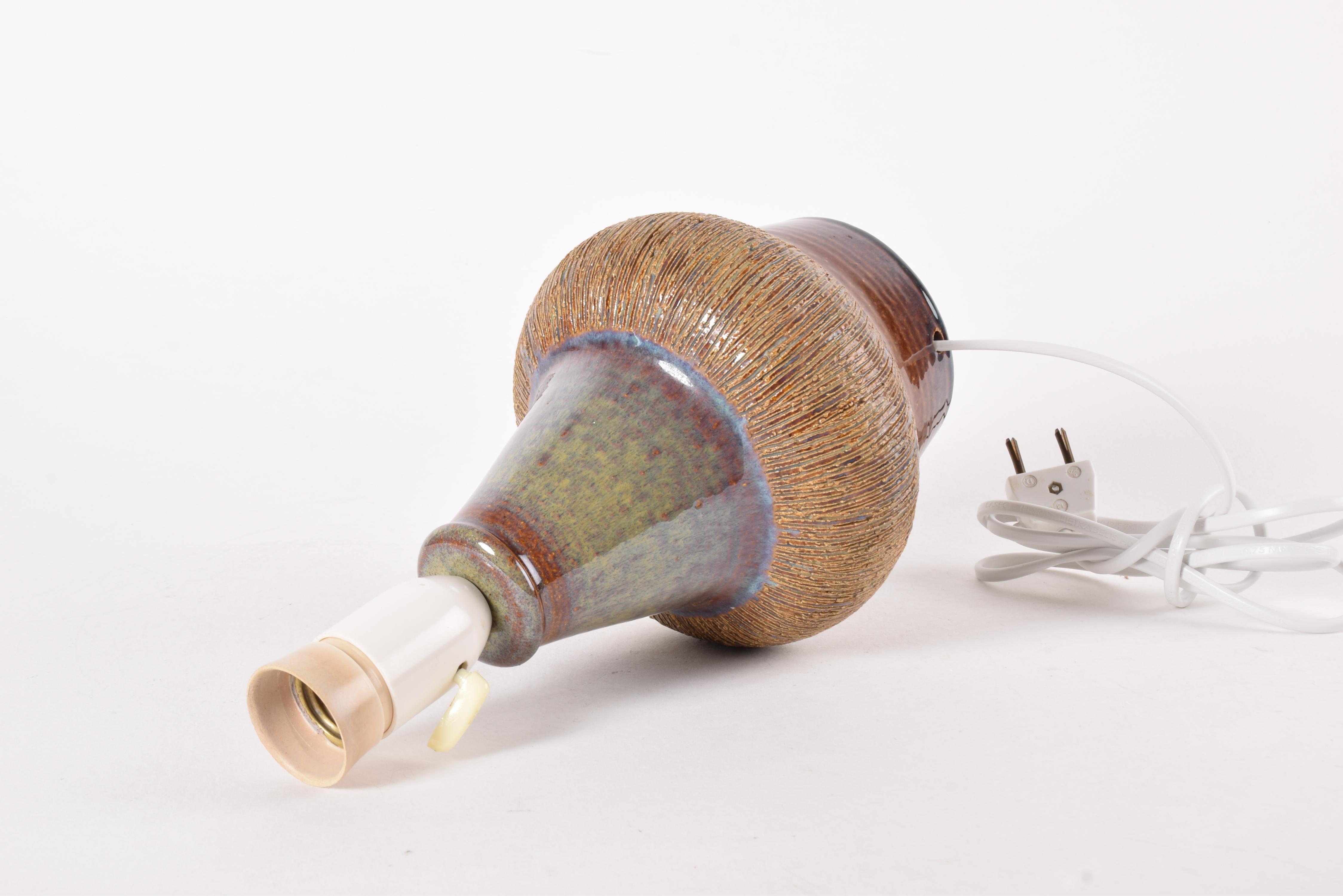1960s Søholm Sculptural Table Lamp Budded with Brown Stripes, Danish Mid-century For Sale 1