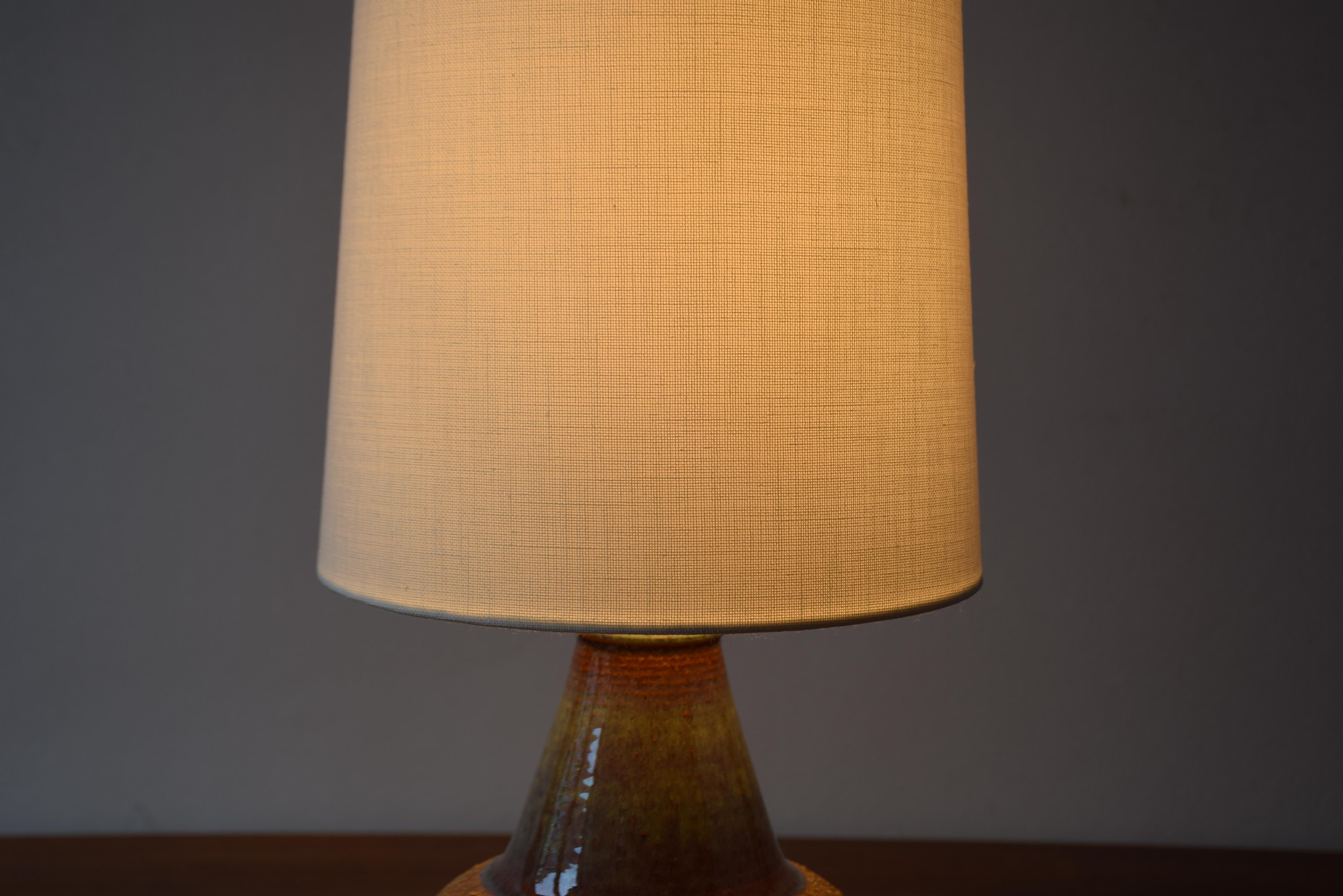 1960s Søholm Sculptural Table Lamp Budded with Brown Stripes, Danish Mid-century For Sale 3