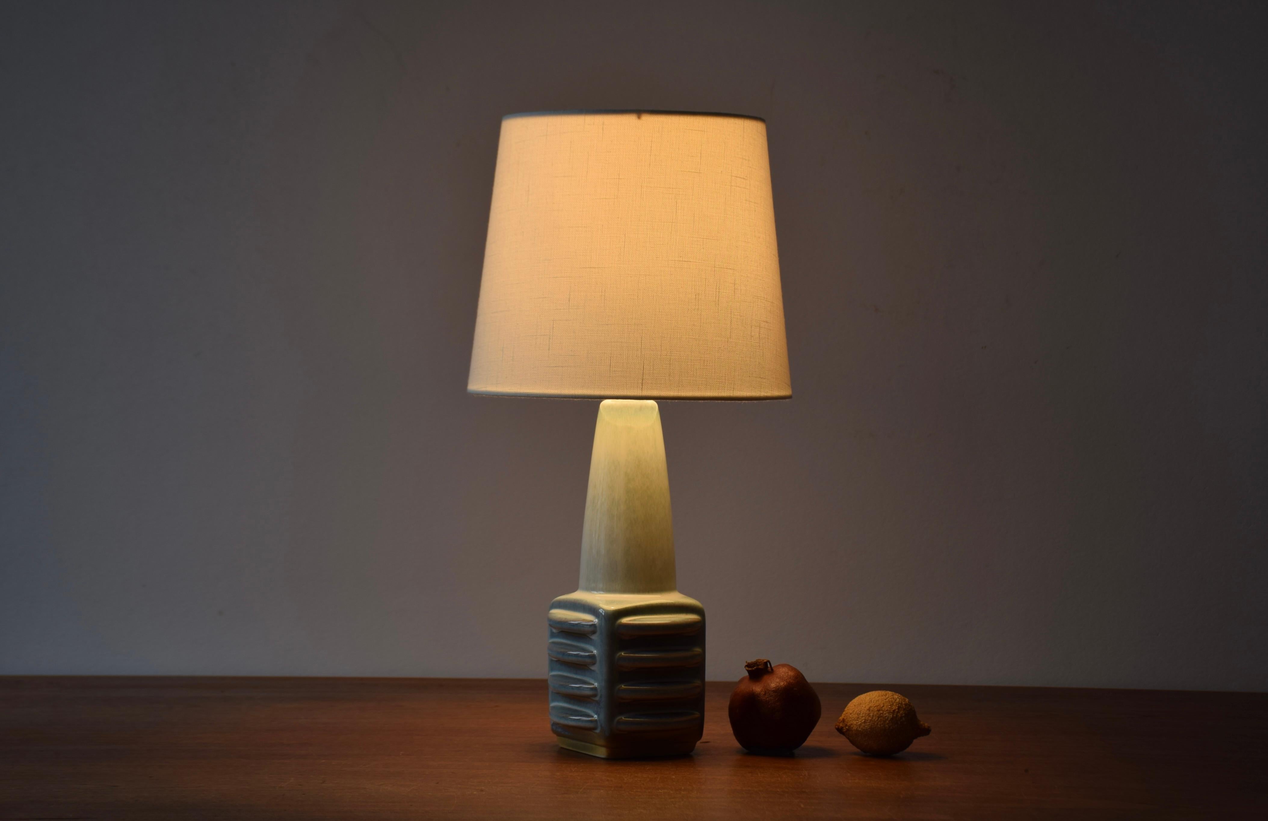 Mid-Century Modern 1960s Søholm Sculptural Table Lamp Pale Blue, Einar Johansen, Danish Mid-century For Sale