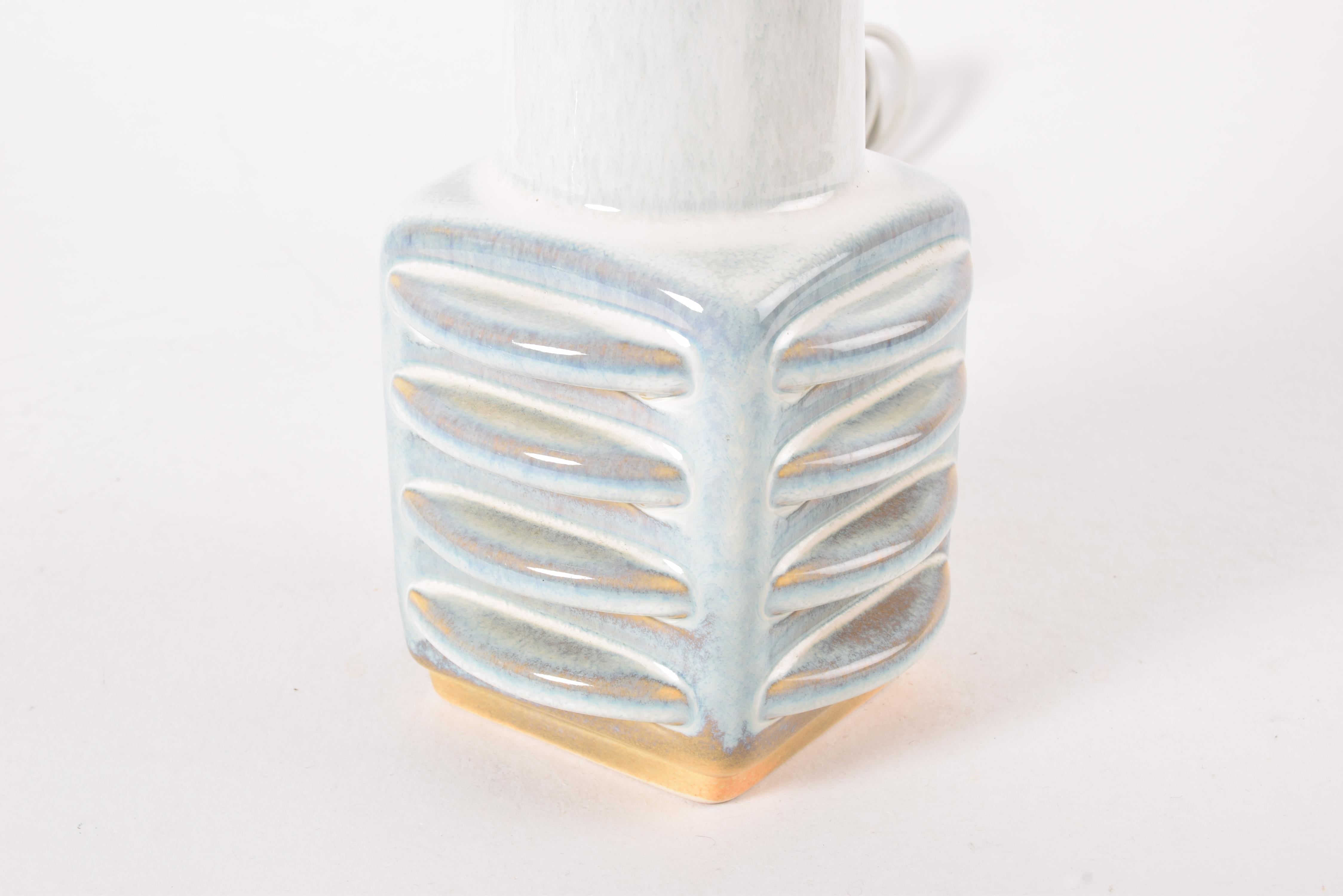 Ceramic 1960s Søholm Sculptural Table Lamp Pale Blue, Einar Johansen, Danish Mid-century For Sale