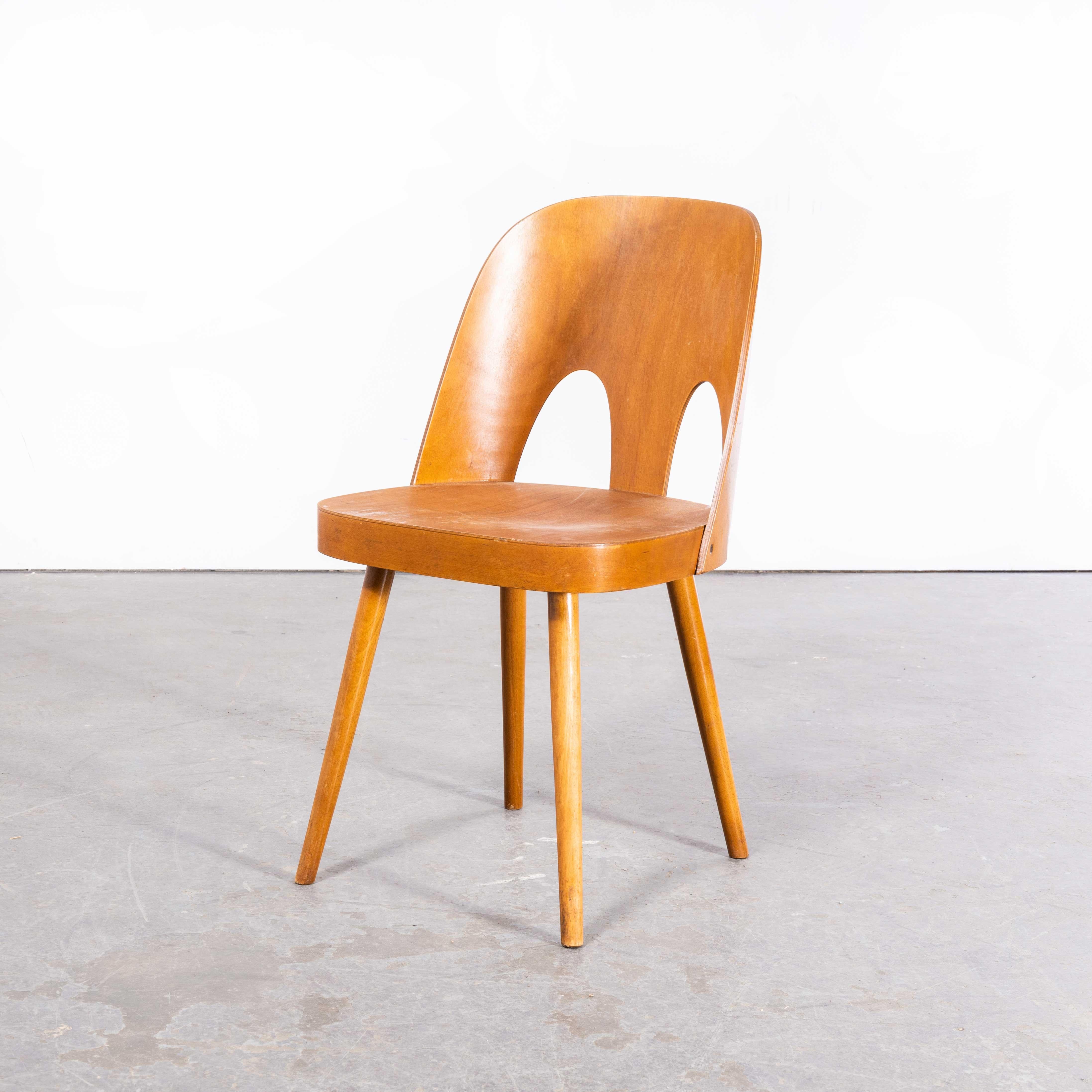 Czech 1960s Side Chair by Antonin Suman for Ton, Double Cut Out For Sale