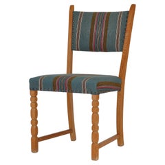 1960s Side Chair in Oak & Wool Fabric by Henry Kjærnulf, Danish Modern