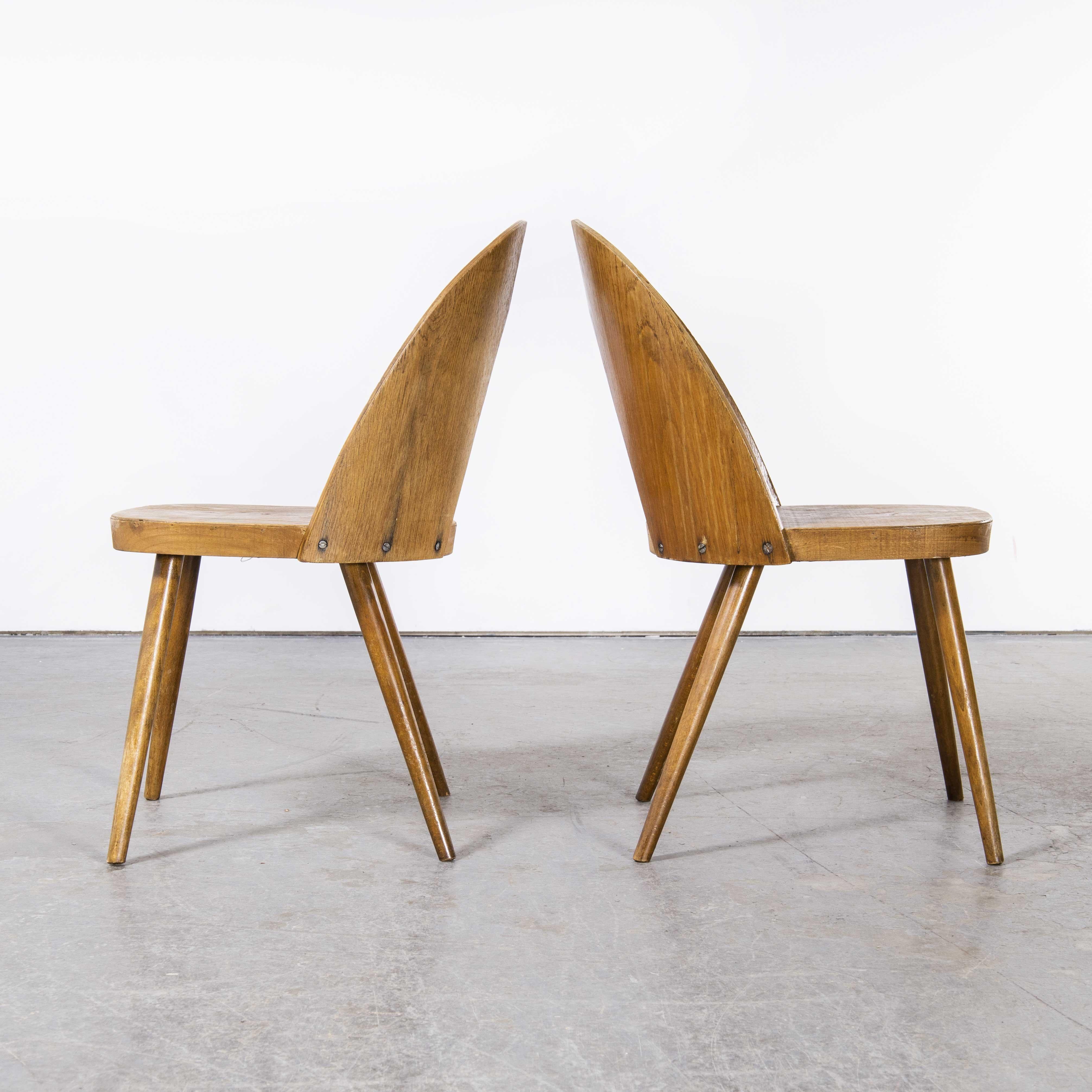 1960s Side, Dining Chairs by Antonin Suman for Ton, Pair For Sale 4