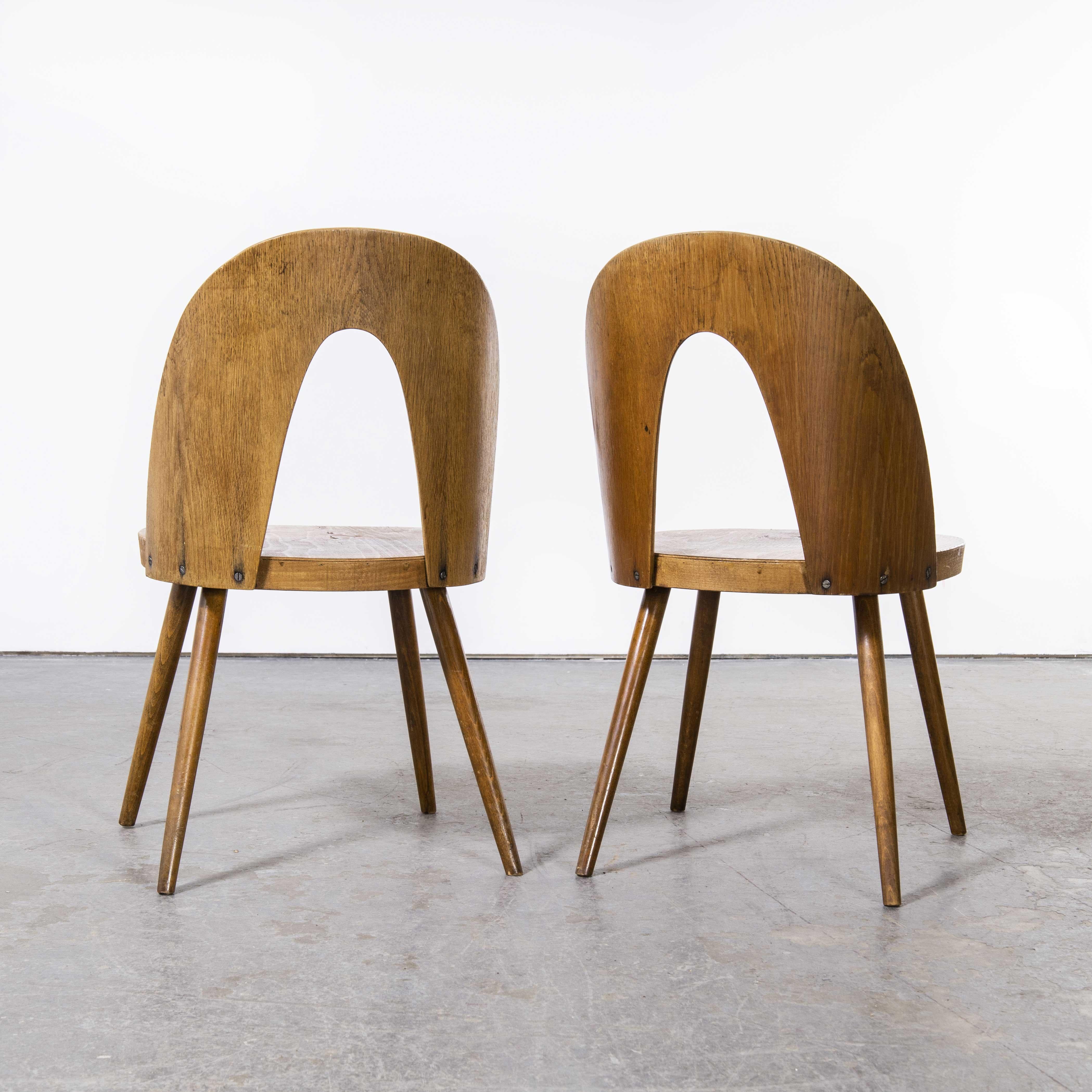 1960s Side, Dining Chairs by Antonin Suman for Ton, Pair For Sale 6