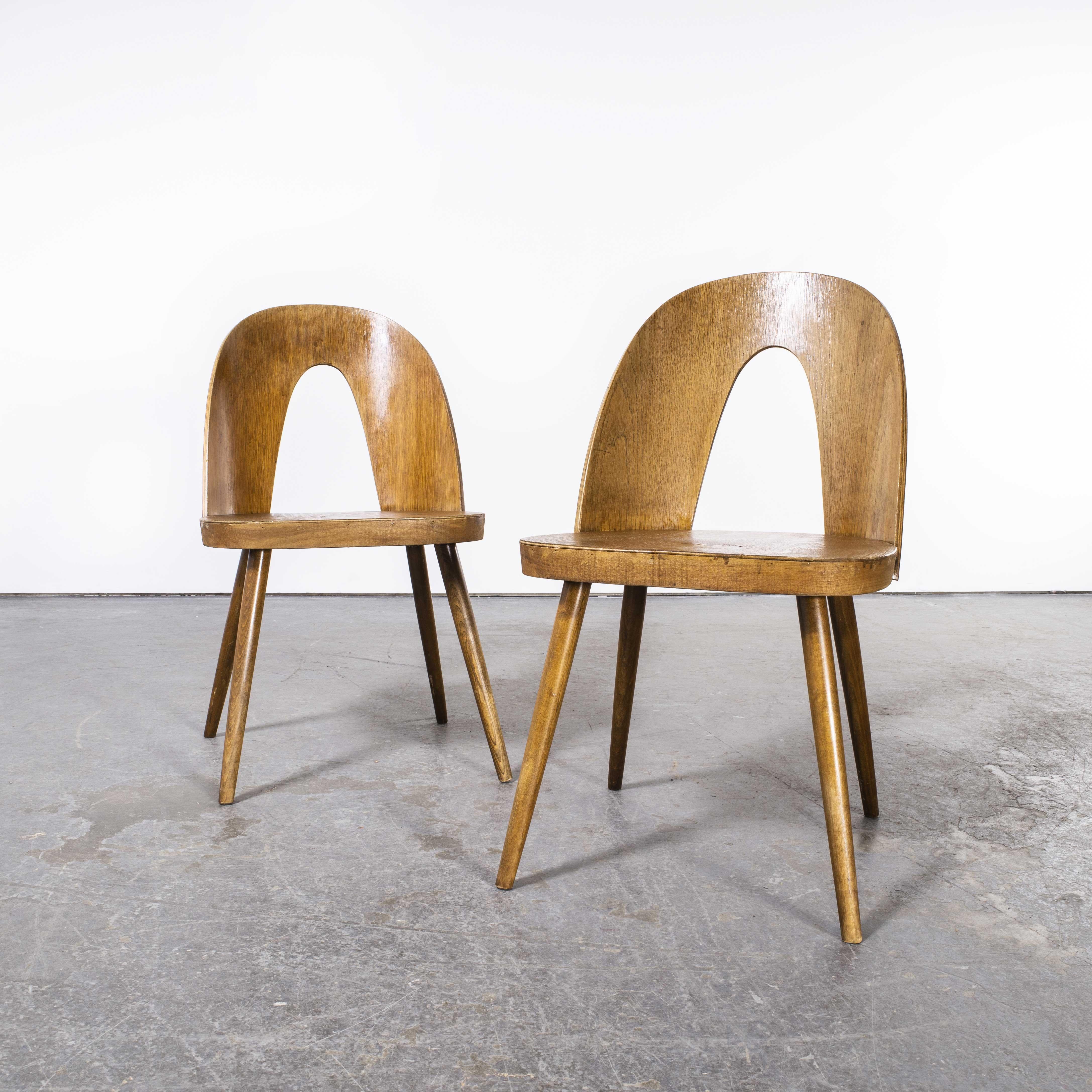 1960s Side, Dining Chairs by Antonin Suman for Ton, Pair For Sale 8