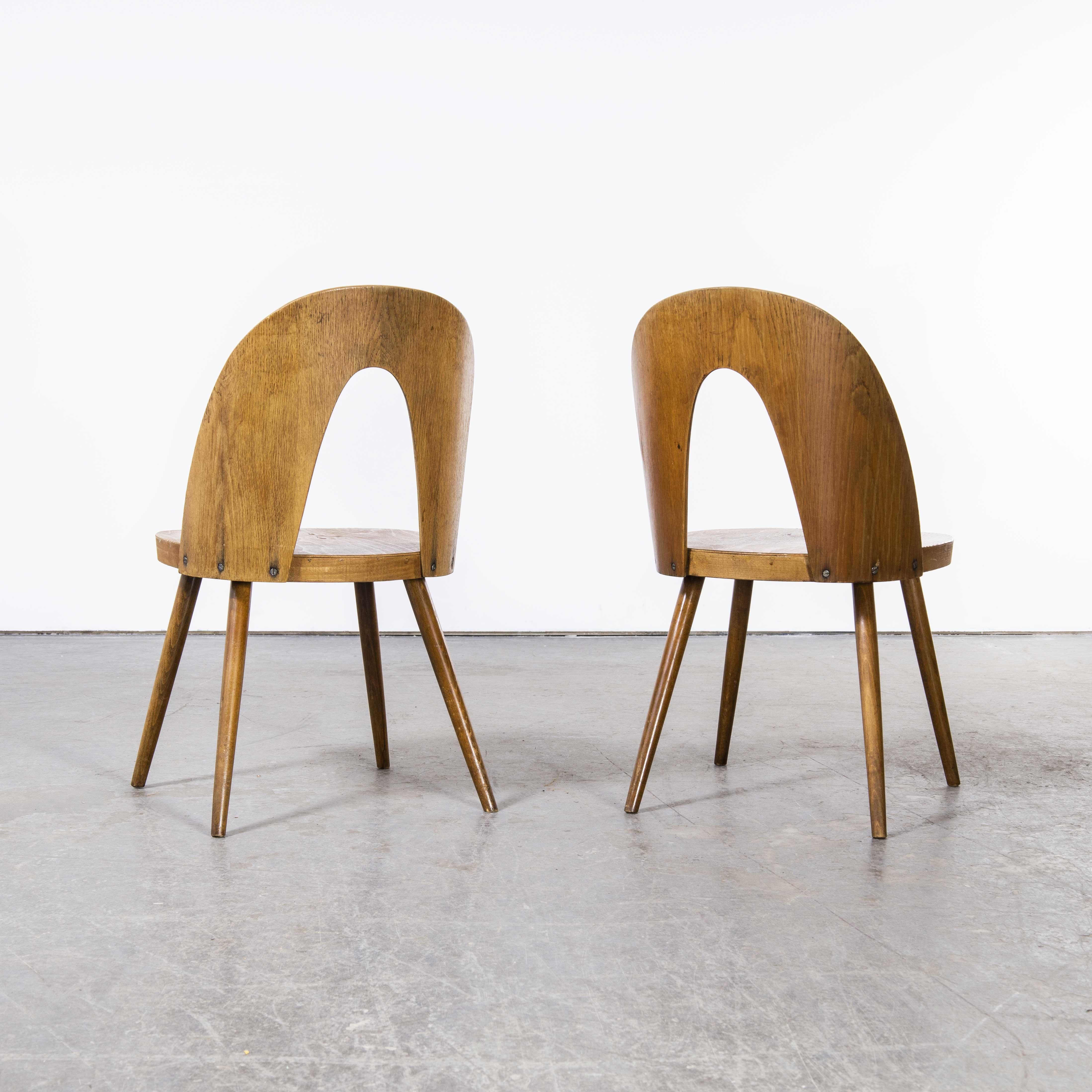 1960s Side, Dining Chairs by Antonin Suman for Ton, Pair For Sale 9