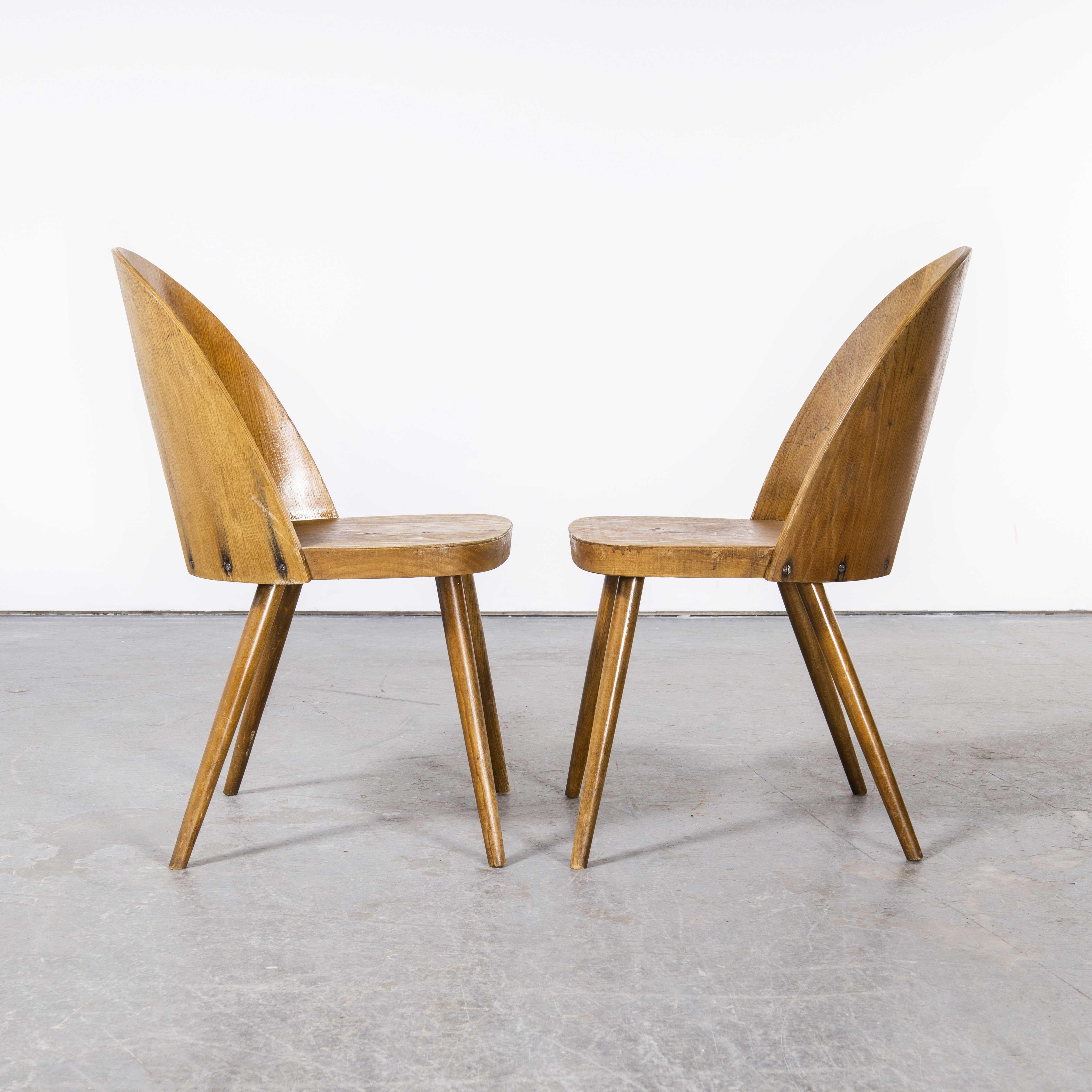 1960s Side, Dining Chairs by Antonin Suman for Ton, Pair For Sale 10