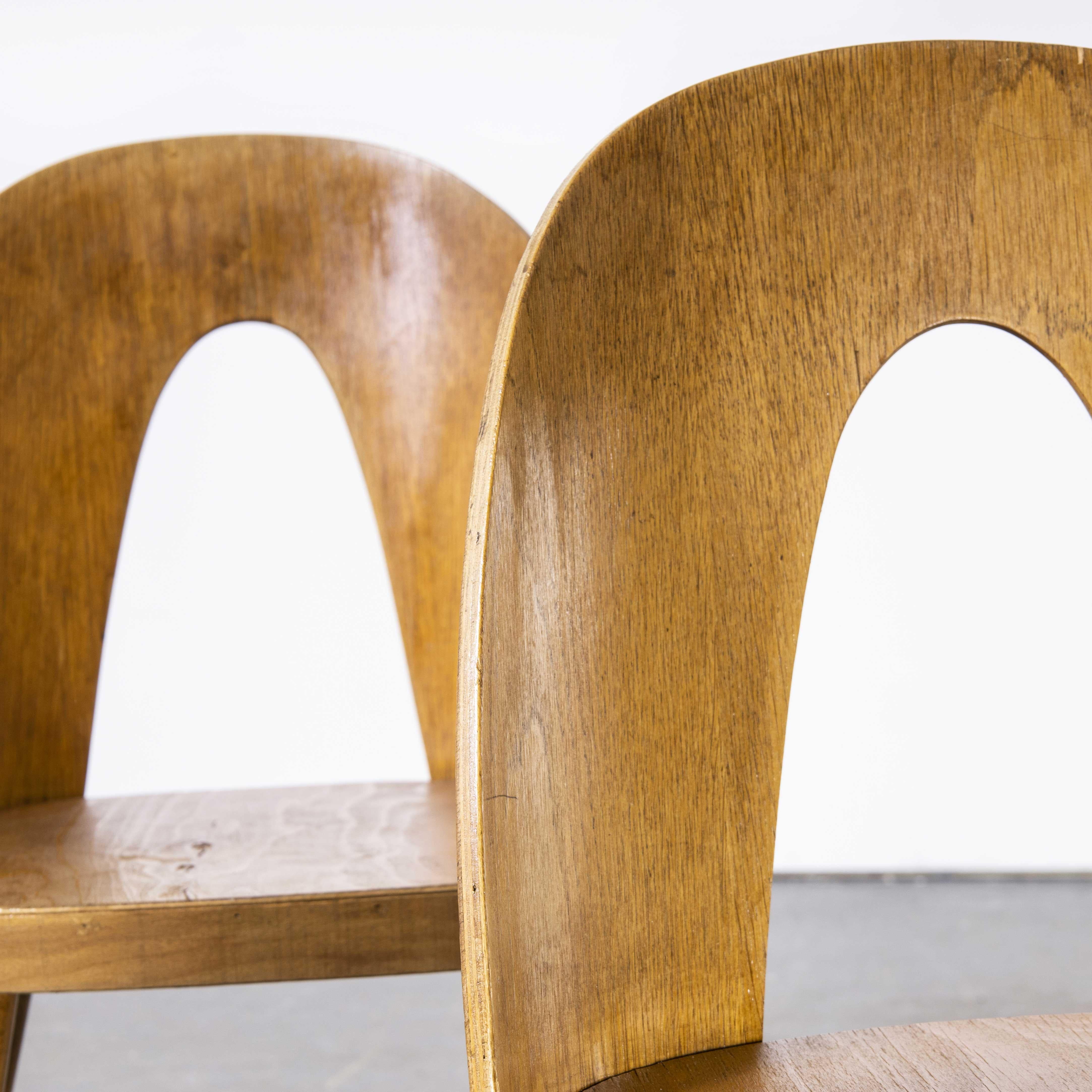 Czech 1960s Side, Dining Chairs by Antonin Suman for Ton, Pair For Sale