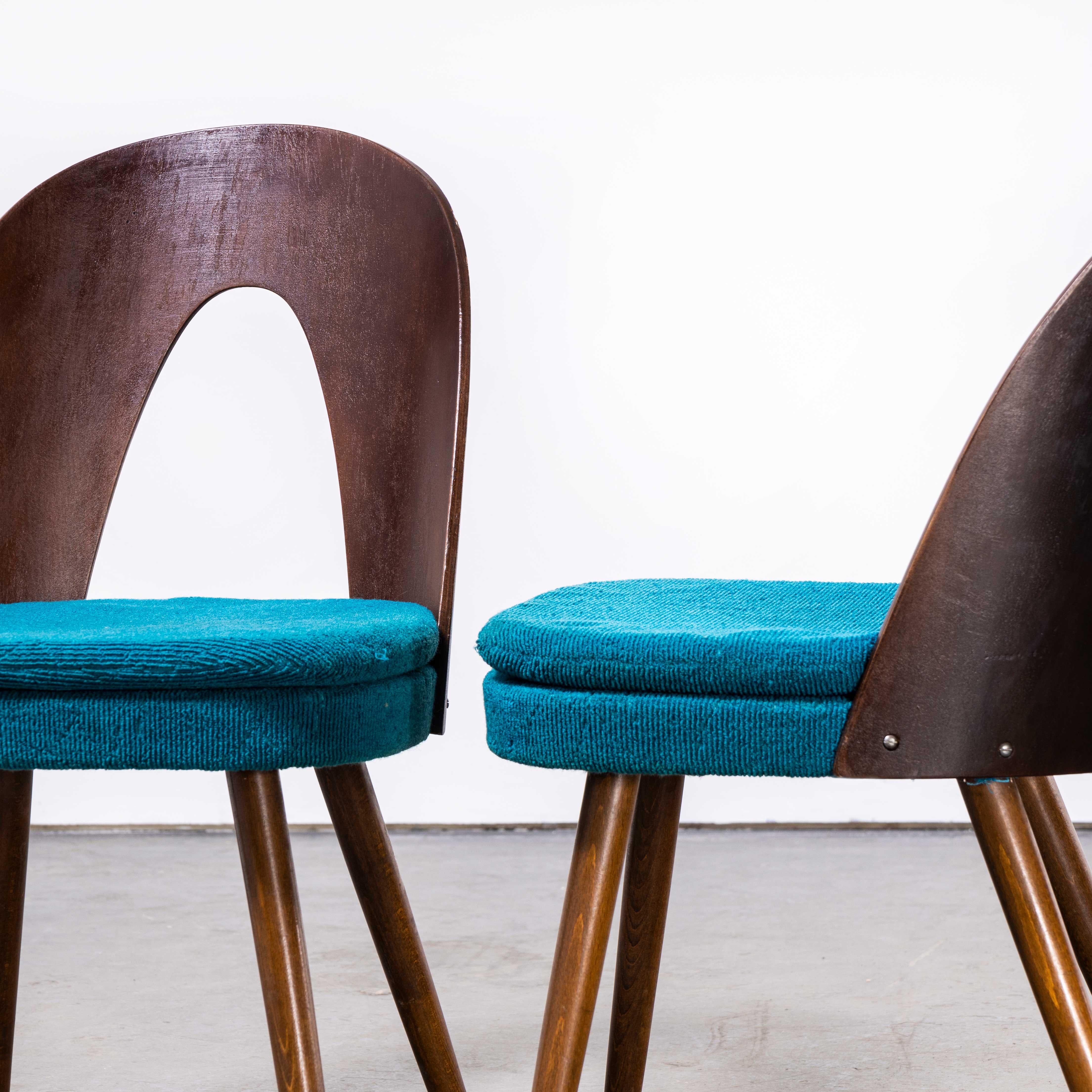 Upholstery 1960's Side, Dining Chairs by Antonin Suman for Ton, Set of Four