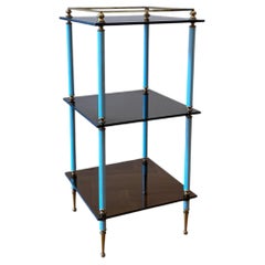 1960s Side Table Brass Table Smoked Glass Hollywood Regency Italian