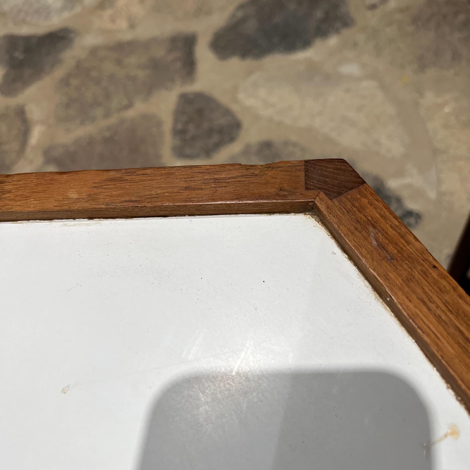 1960s Side Tables by Hans Andersen Teak and Formica Hexagon Denmark For Sale 11