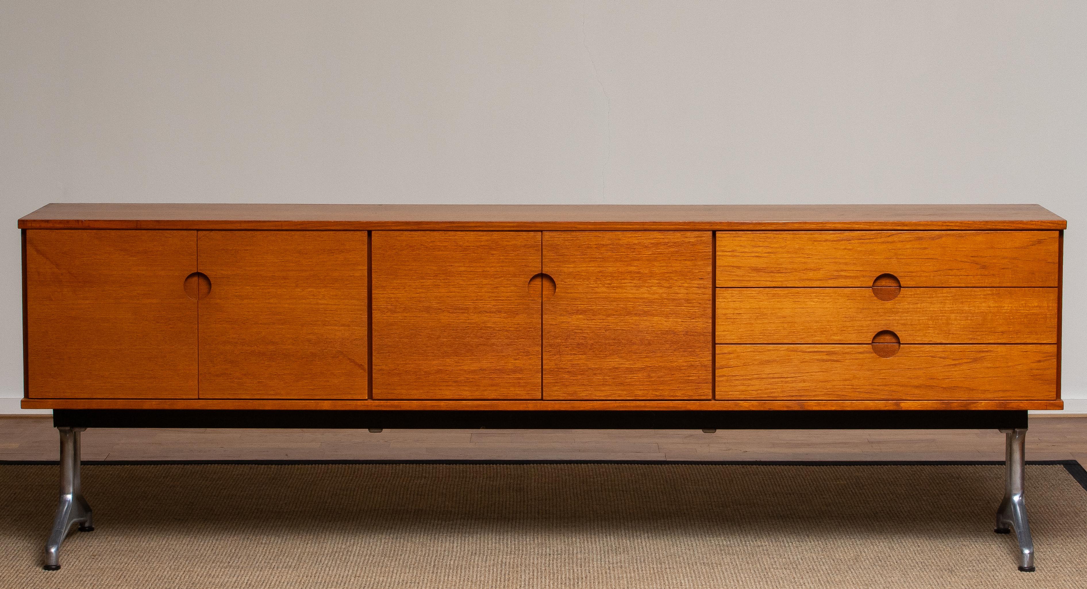 1960s Sideboard / Credenzas in Teak on a Aluminum Stand by Pertti Salmi, Norway 4