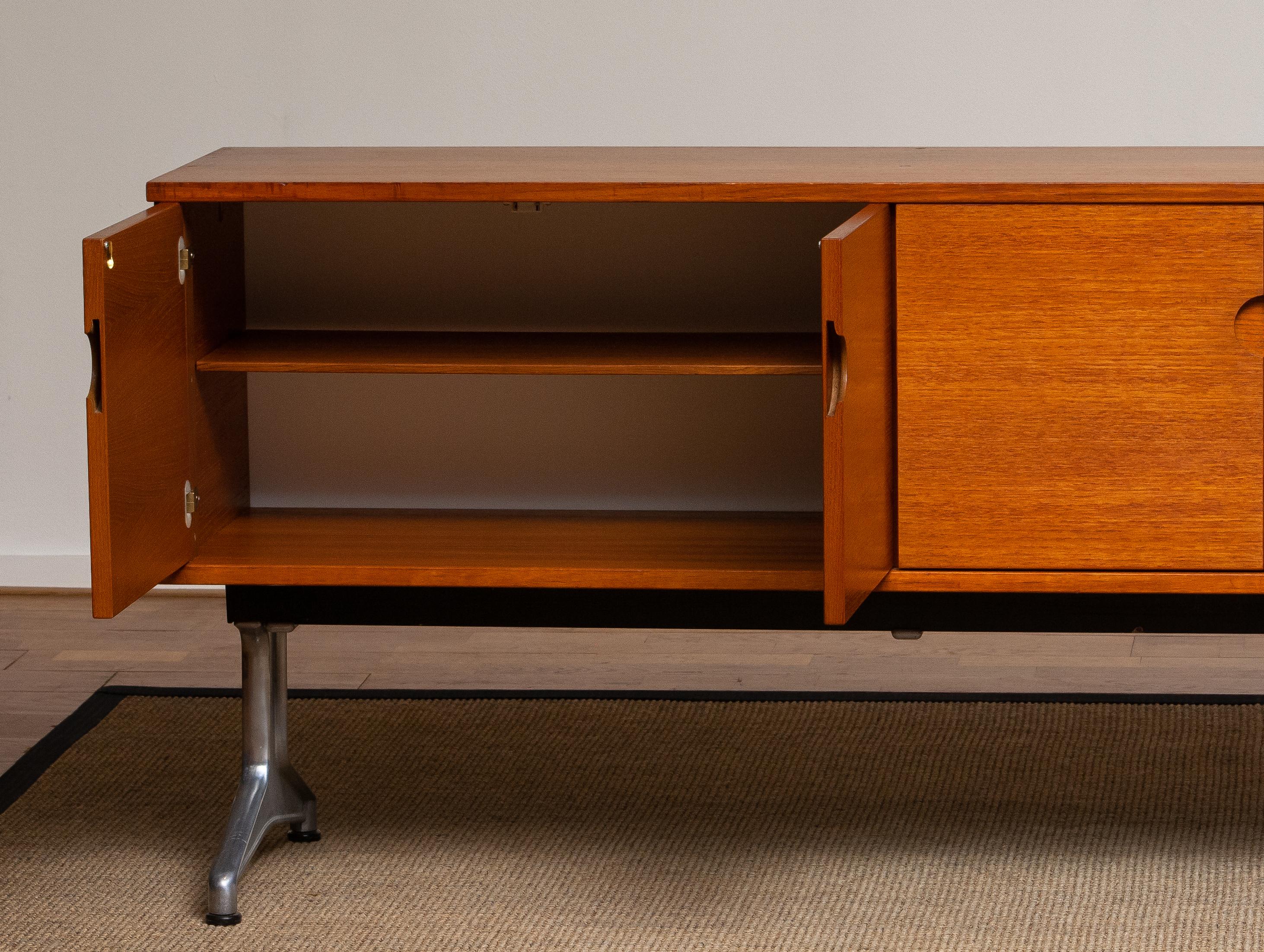 1960s Sideboard / Credenzas in Teak on a Aluminum Stand by Pertti Salmi, Norway 5