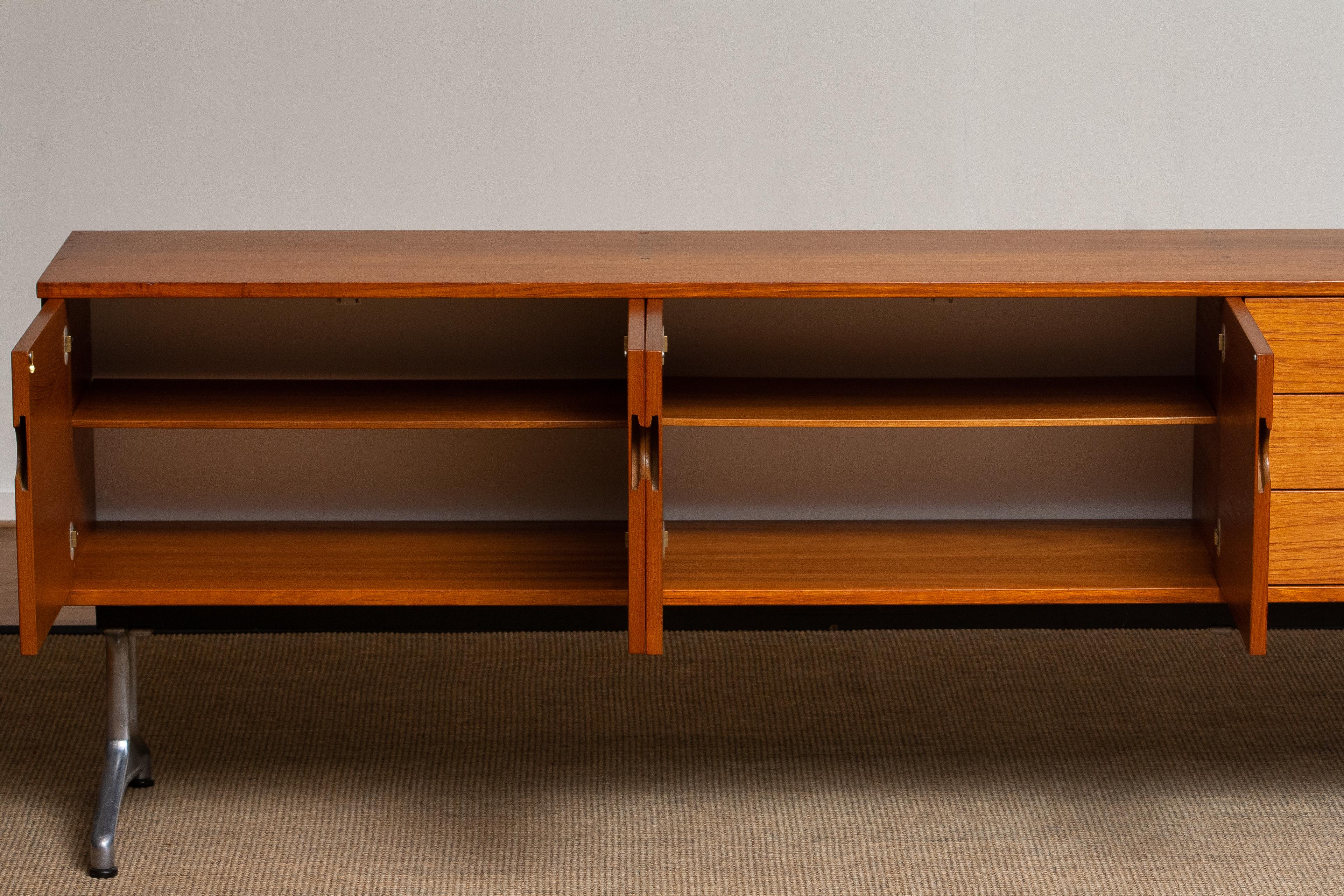 1960s Sideboard / Credenzas in Teak on a Aluminum Stand by Pertti Salmi, Norway 6