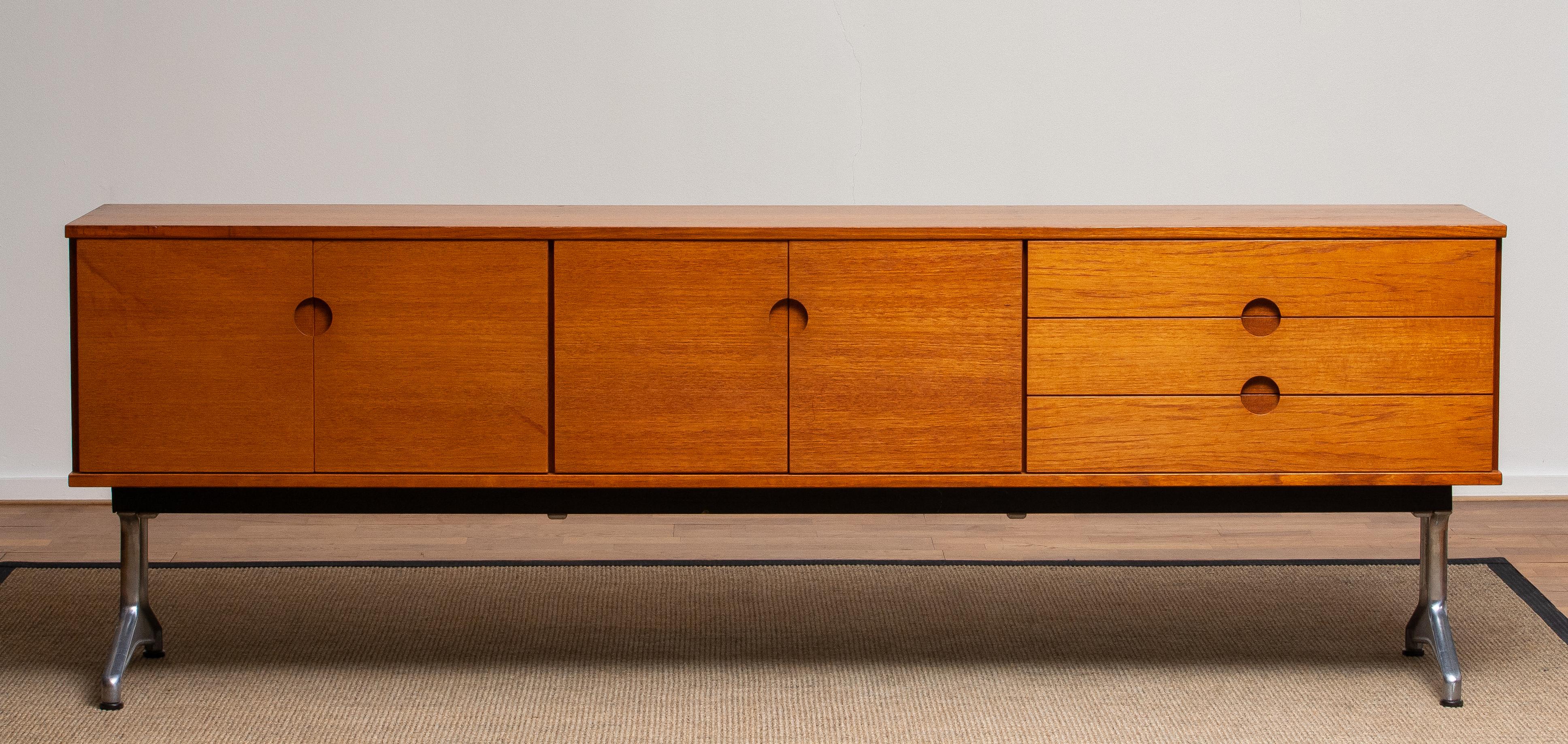 1960s Sideboard / Credenzas in Teak on a Aluminum Stand by Pertti Salmi, Norway 8