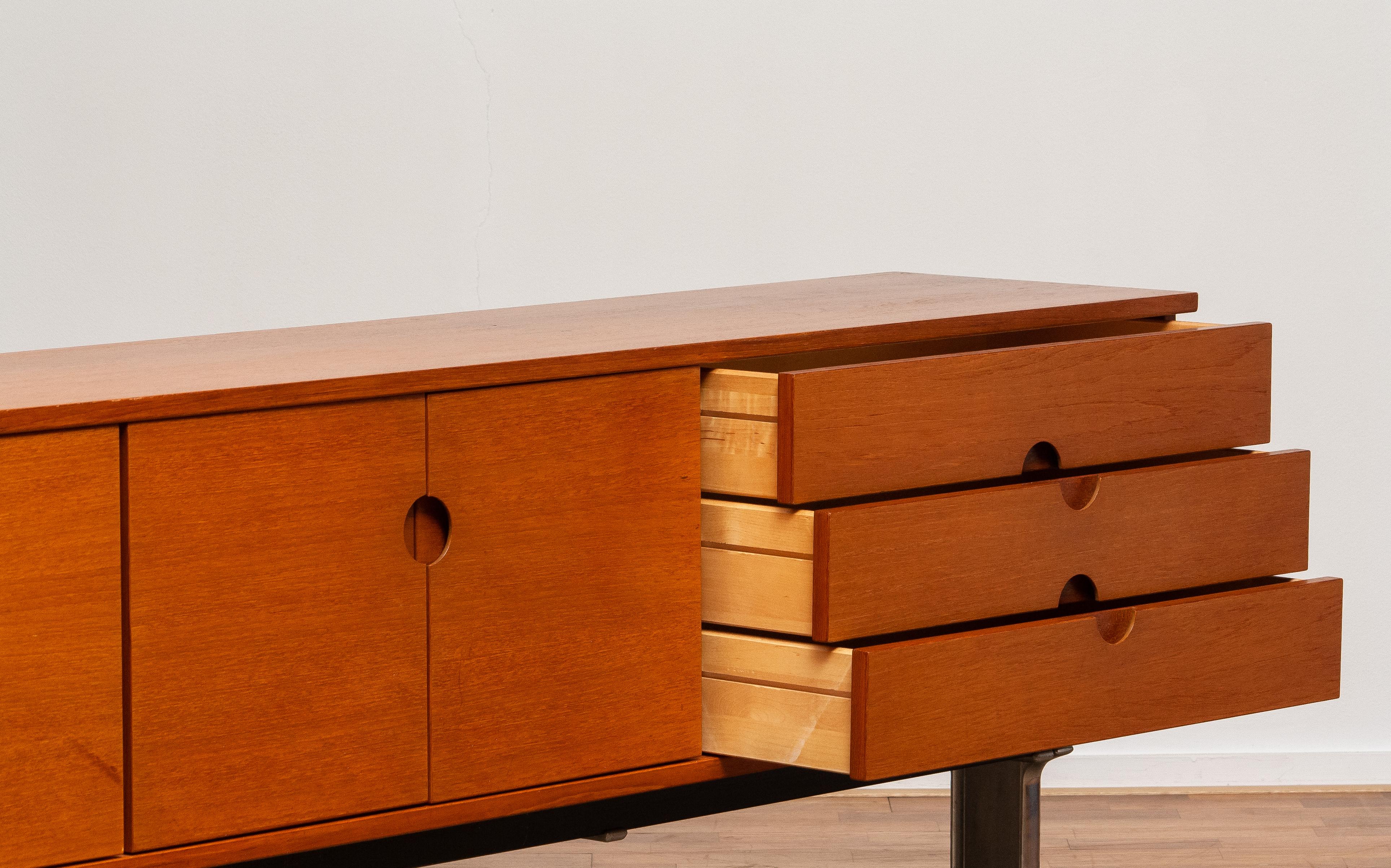 Norwegian 1960s Sideboard / Credenzas in Teak on a Aluminum Stand by Pertti Salmi, Norway