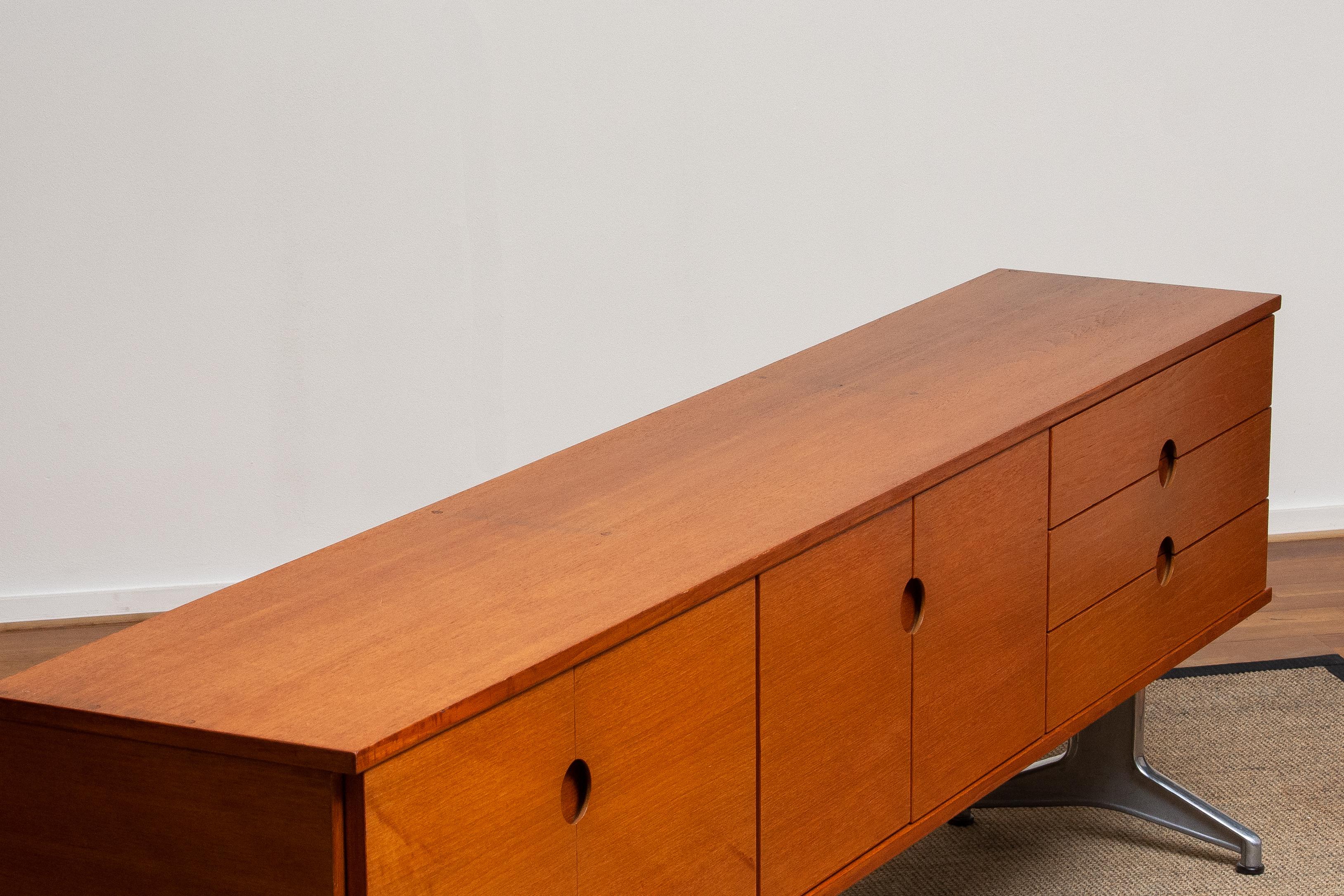 1960s Sideboard / Credenzas in Teak on a Aluminum Stand by Pertti Salmi, Norway 1