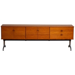 1960s Sideboard / Credenzas in Teak on a Aluminum Stand by Pertti Salmi, Norway