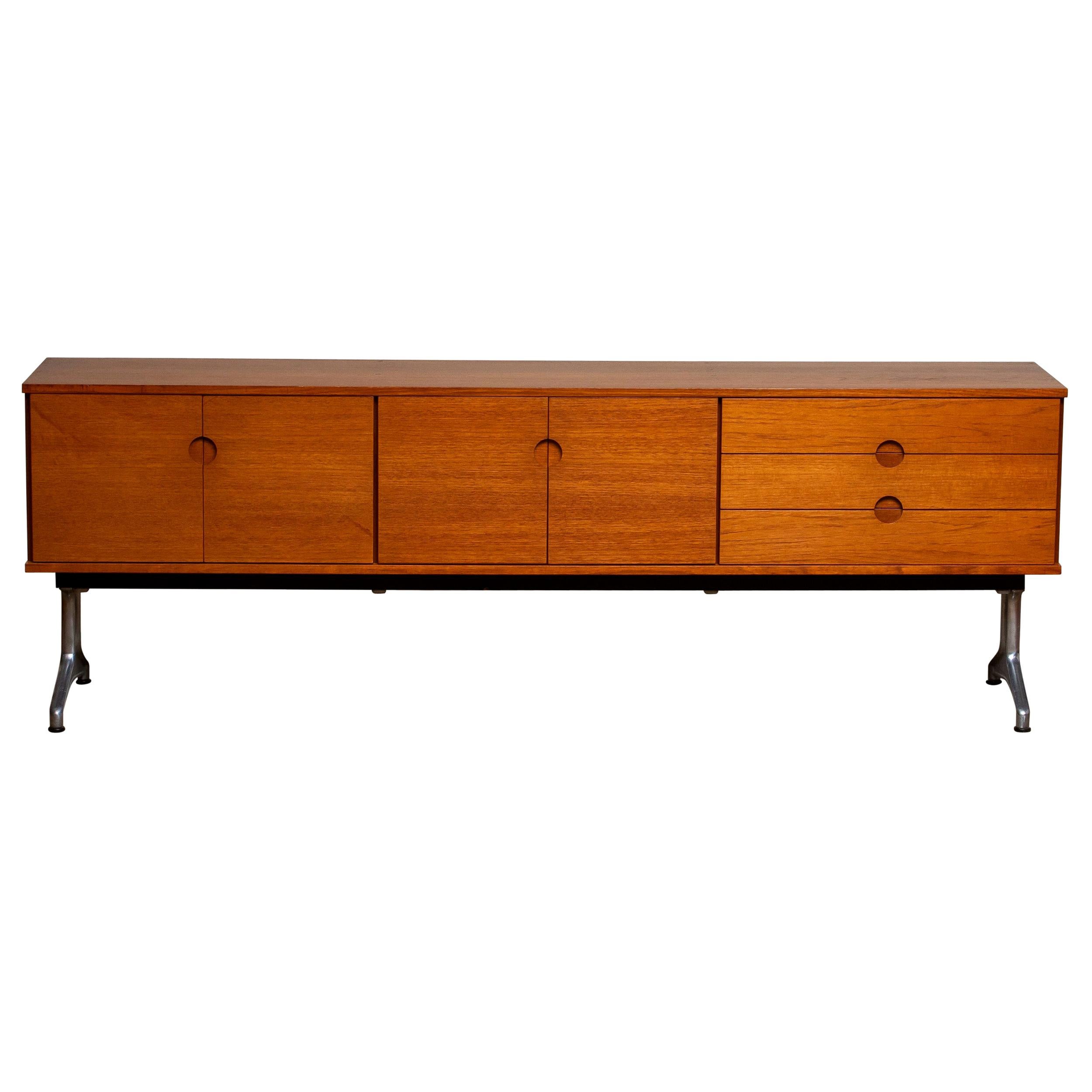 1960s Sideboard / Credenzas in Teak on a Aluminum Stand by Pertti Salmi, Norway