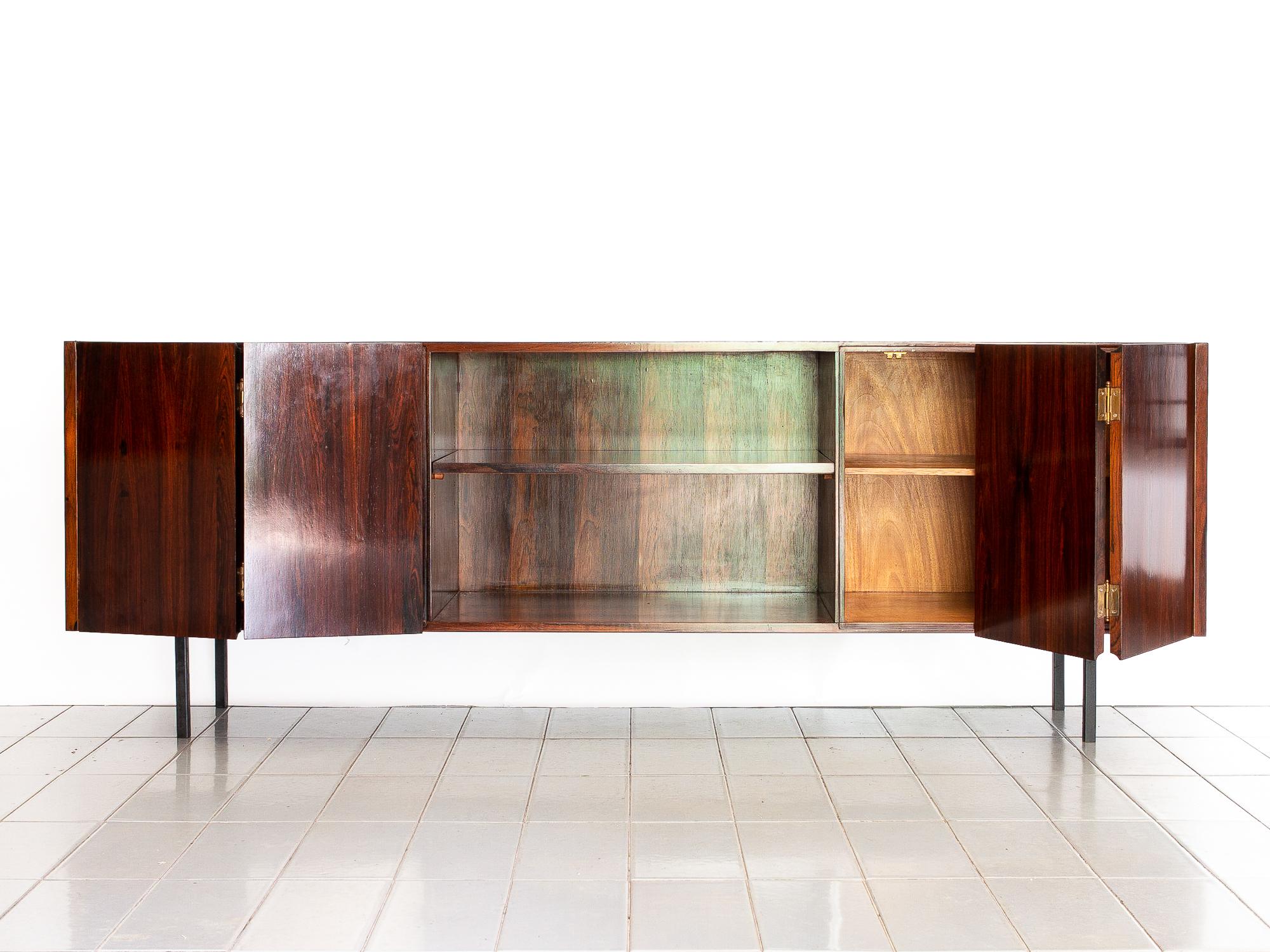 1960s Sideboard in Rosewood and Iron, Designed by Carlo Fongaro, Brazil (Brasilianisch)