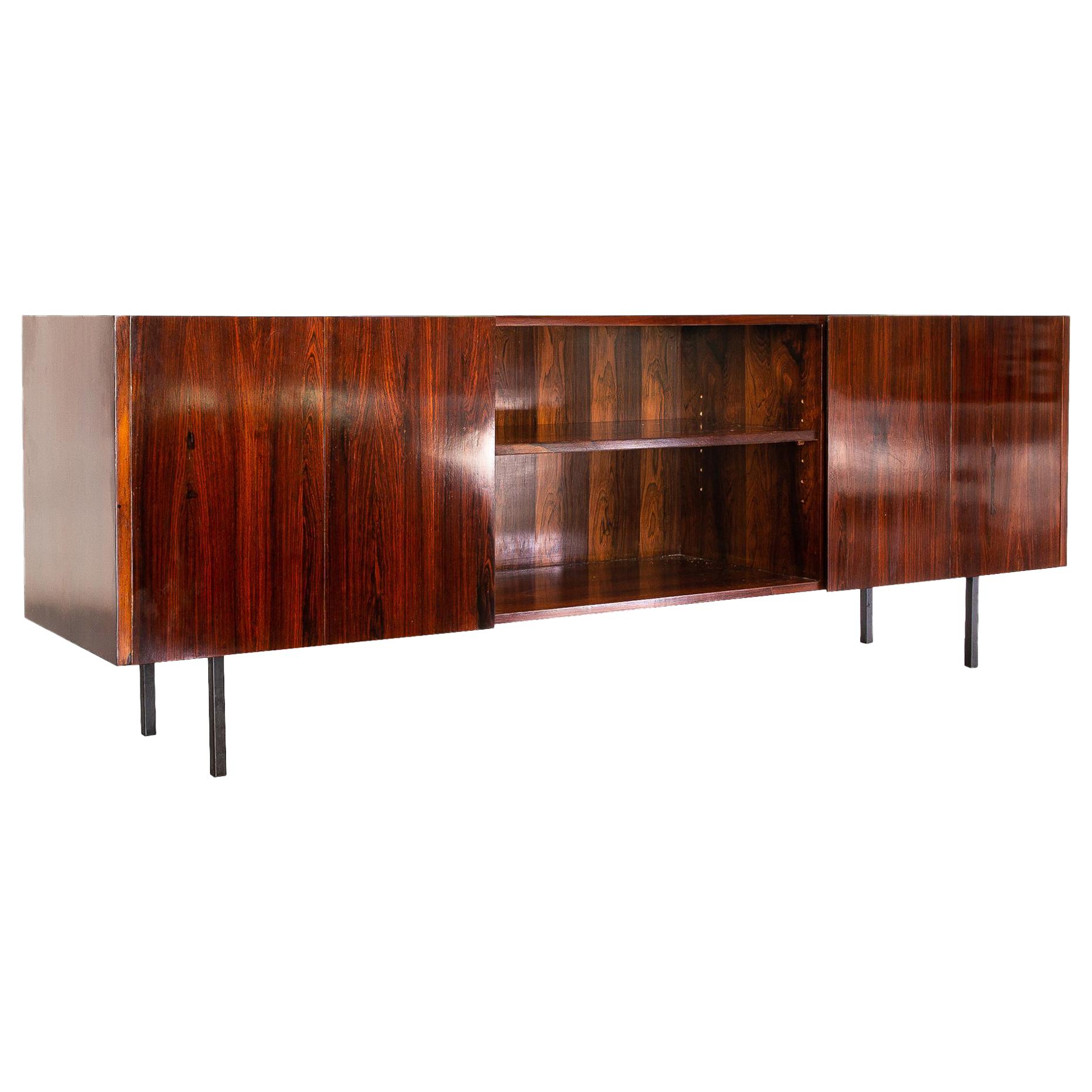 1960s Sideboard in Rosewood and Iron, Designed by Carlo Fongaro, Brazil