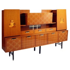 Vintage 1960s Sideboard La Permanente Mobili Cantù in Veneered Rosewood with Maple Inlay