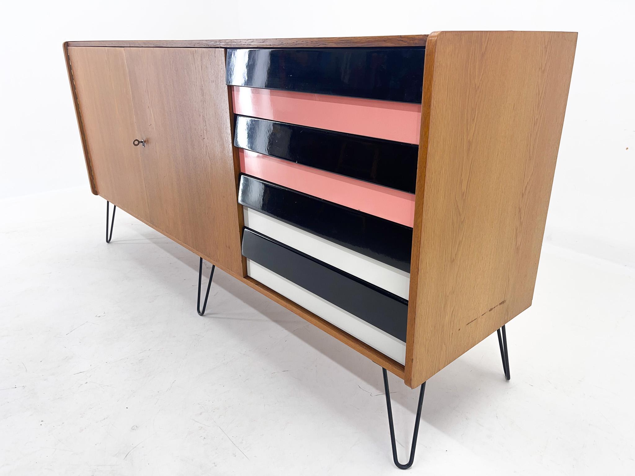 1960s Sideboard with Drawers by Jiri Jiroutek, Czechoslovakia In Good Condition For Sale In Praha, CZ