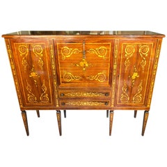 Antique 1960s Sideboard with Maggiolini Type Inlays Walnut