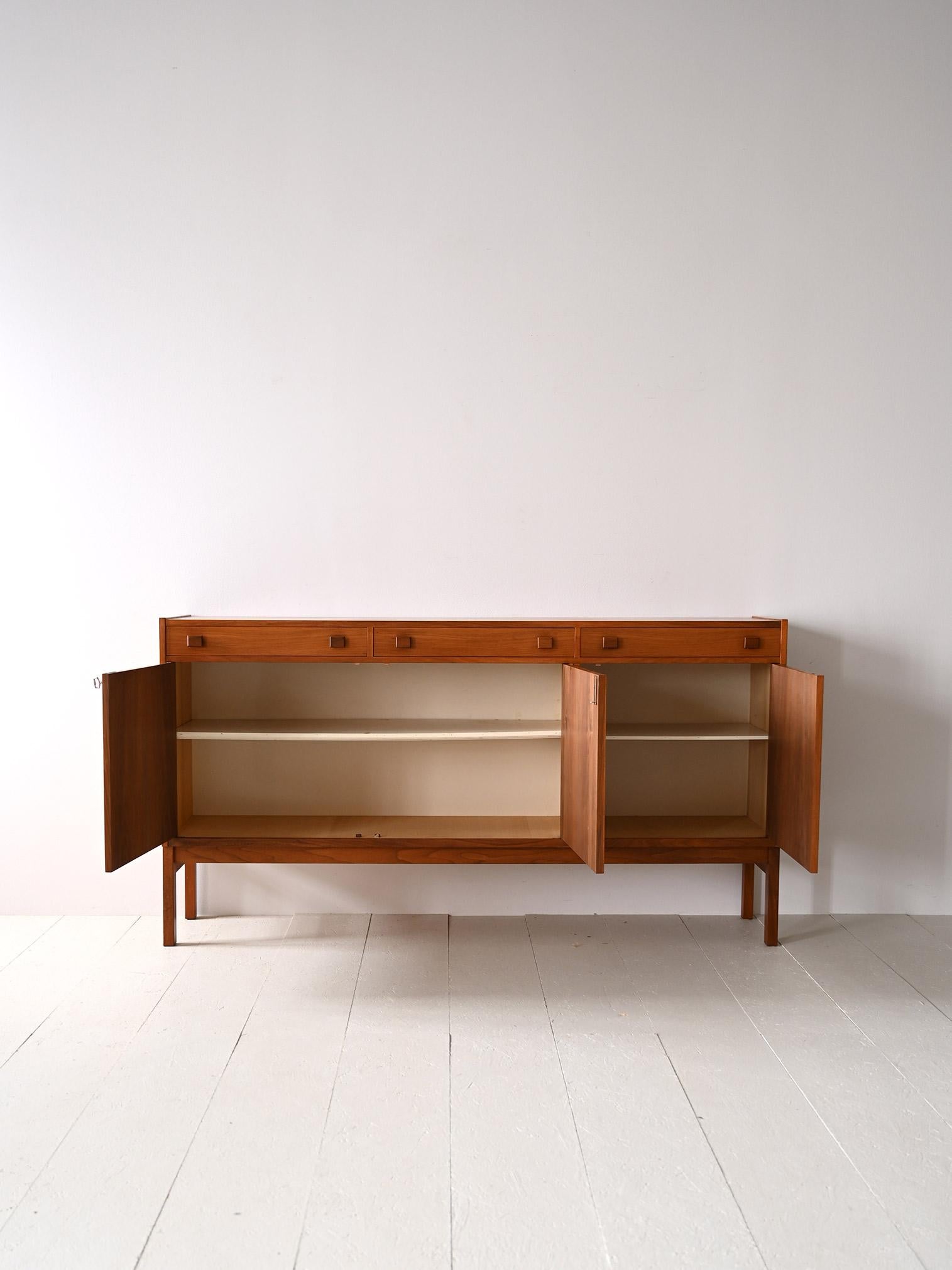 Scandinavian Modern 1960s sideboard with three high drawers For Sale
