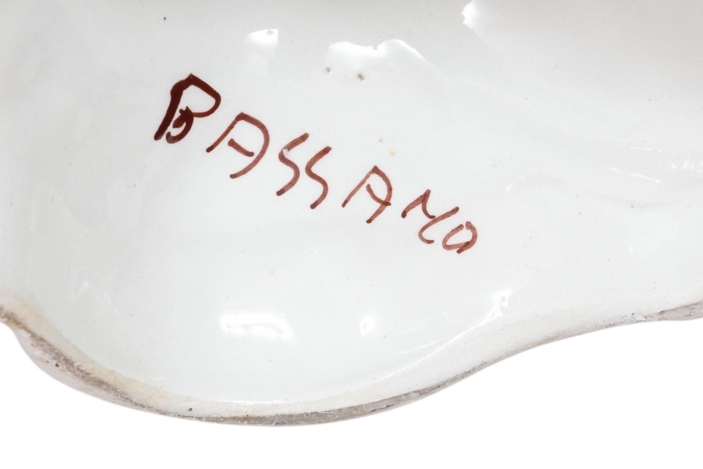Fruttiera da centrotavola in ceramica firmata Bassano del 1960 in vendita 3