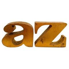 1960s Signed Curtis Jeré Gilded a to Z Bookends