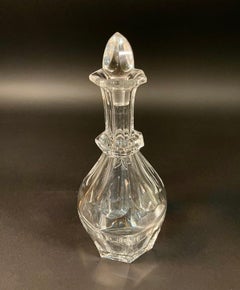 1960s Signed French Baccarat Crystal Bottle