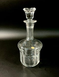 1960s Signed French Baccarat Style Crystal Bottle