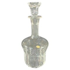 1960s Signed French Baccarat Style Crystal Bottle