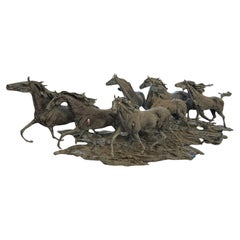 1960's Signed Group Bronze Horse Sculpture