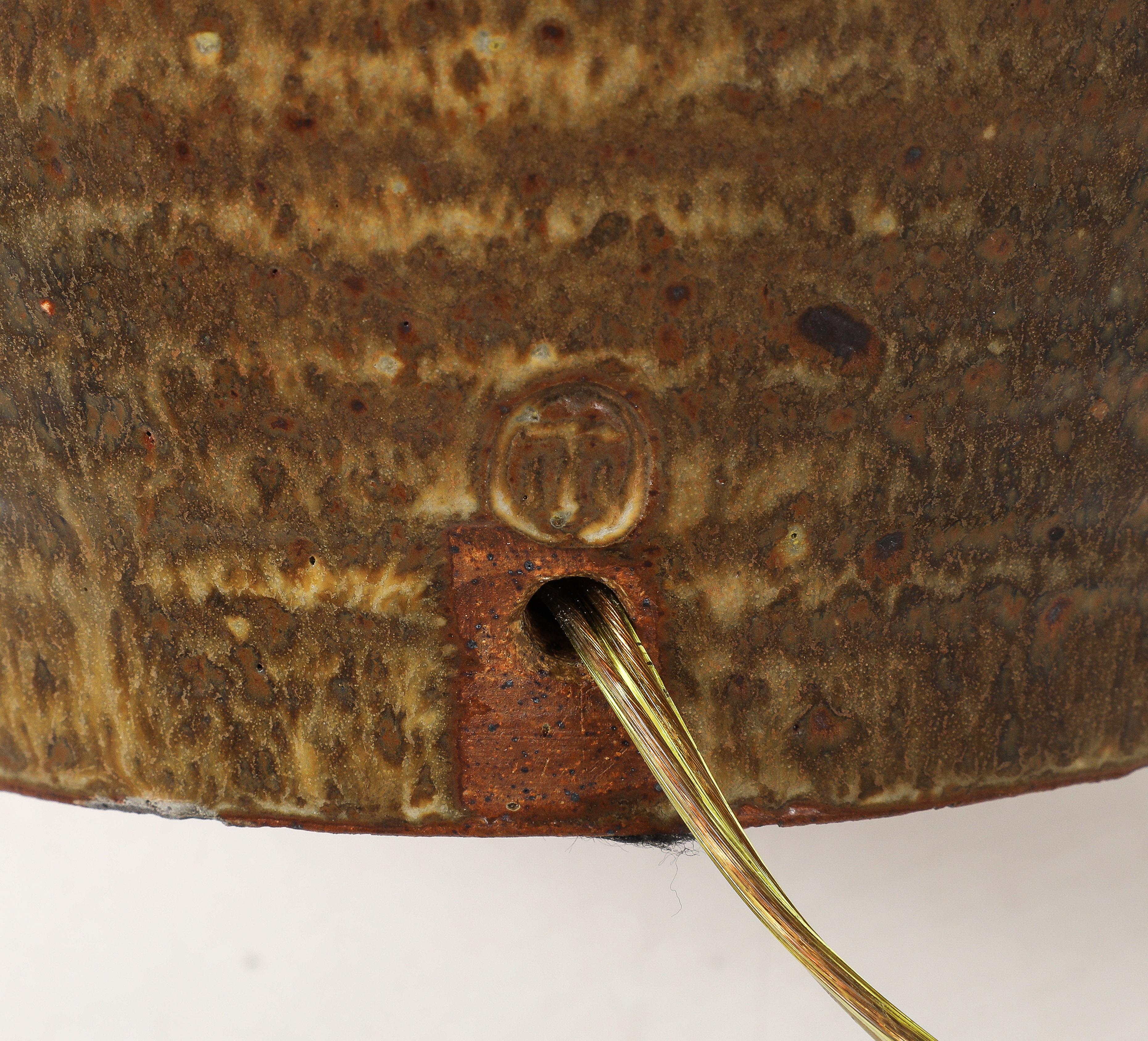 1960's Signed Studio Made Pottery Table Lamp For Sale 4