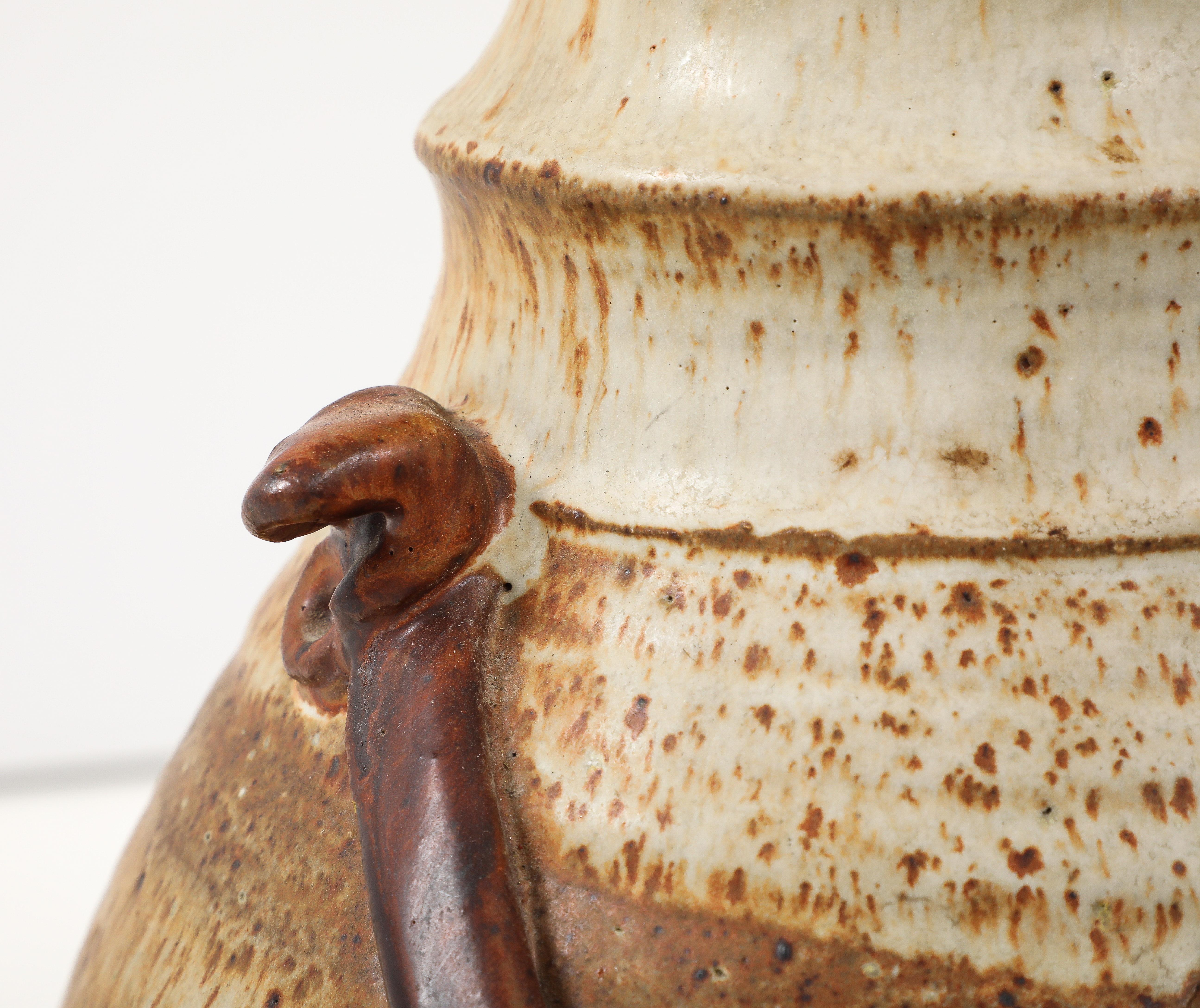 1960's Signed Studio Made Pottery Table Lamp For Sale 2