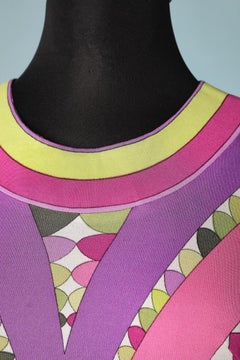 1960's silk branded jersey printed dress Emilio Pucci for Saks Fifth Avenue