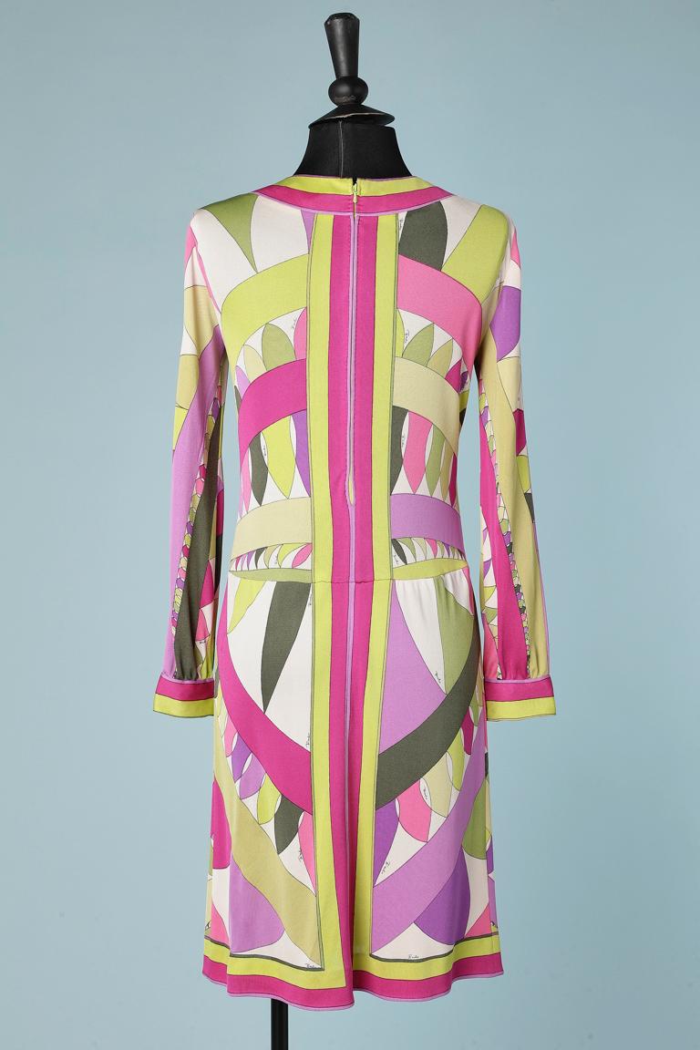 Abito anni '60 in jersey di seta stampato Emilio Pucci per For Saks Fifth Avenue In condizioni buone in vendita a Saint-Ouen-Sur-Seine, FR