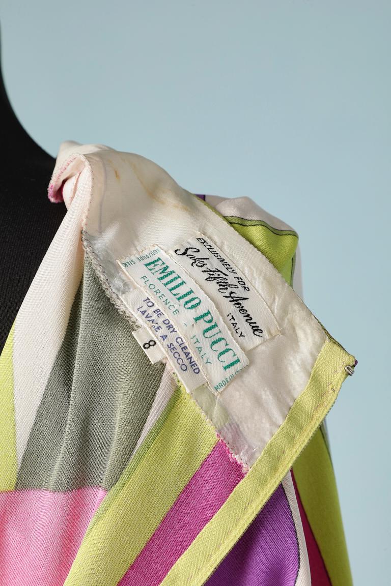 Donna Abito anni '60 in jersey di seta stampato Emilio Pucci per For Saks Fifth Avenue in vendita