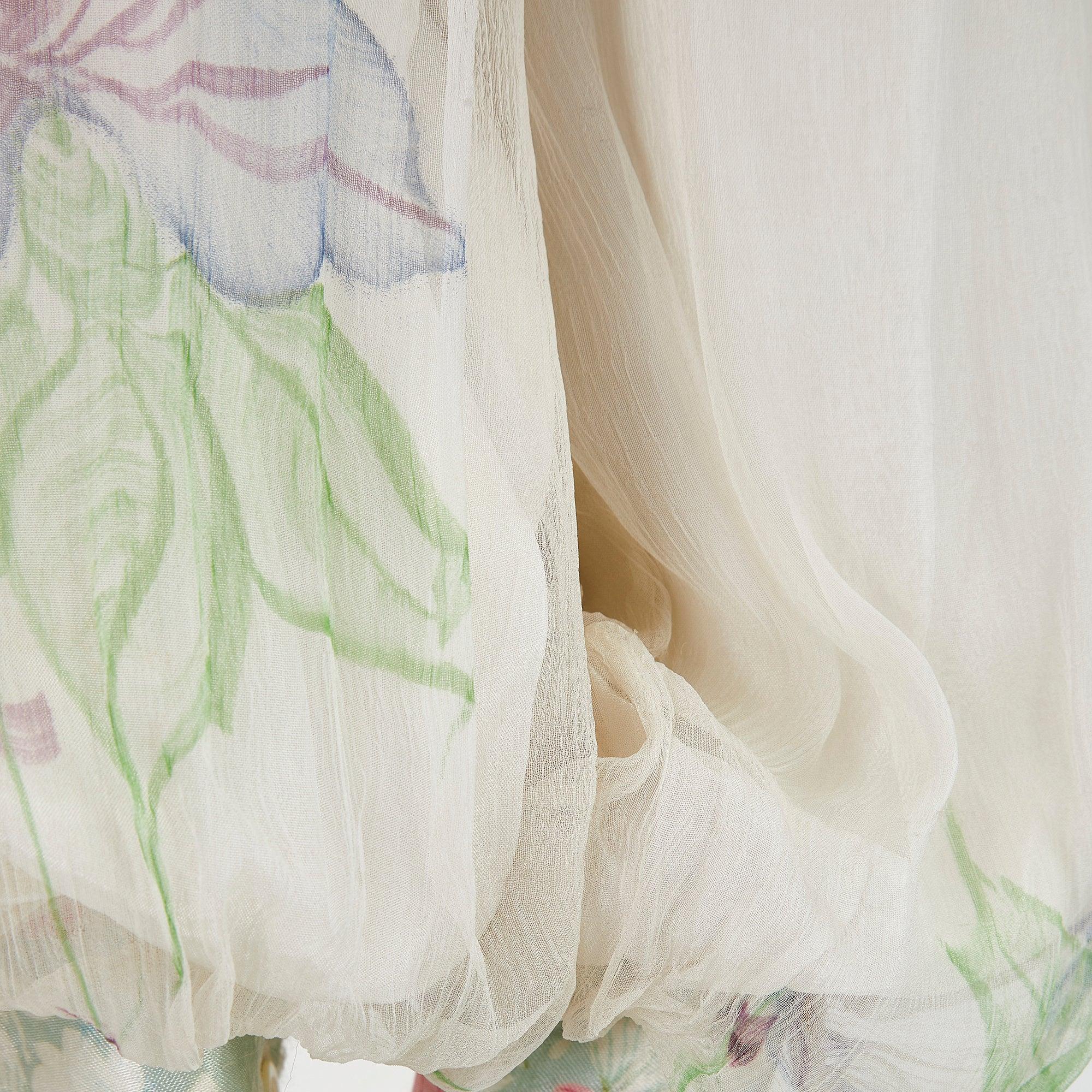 Women's 1960s Silk Chiffon Hand Painted Harem Trousers