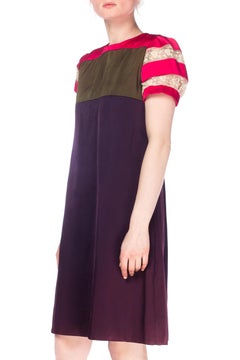 1960S Silk Mod Color Blocked Dress