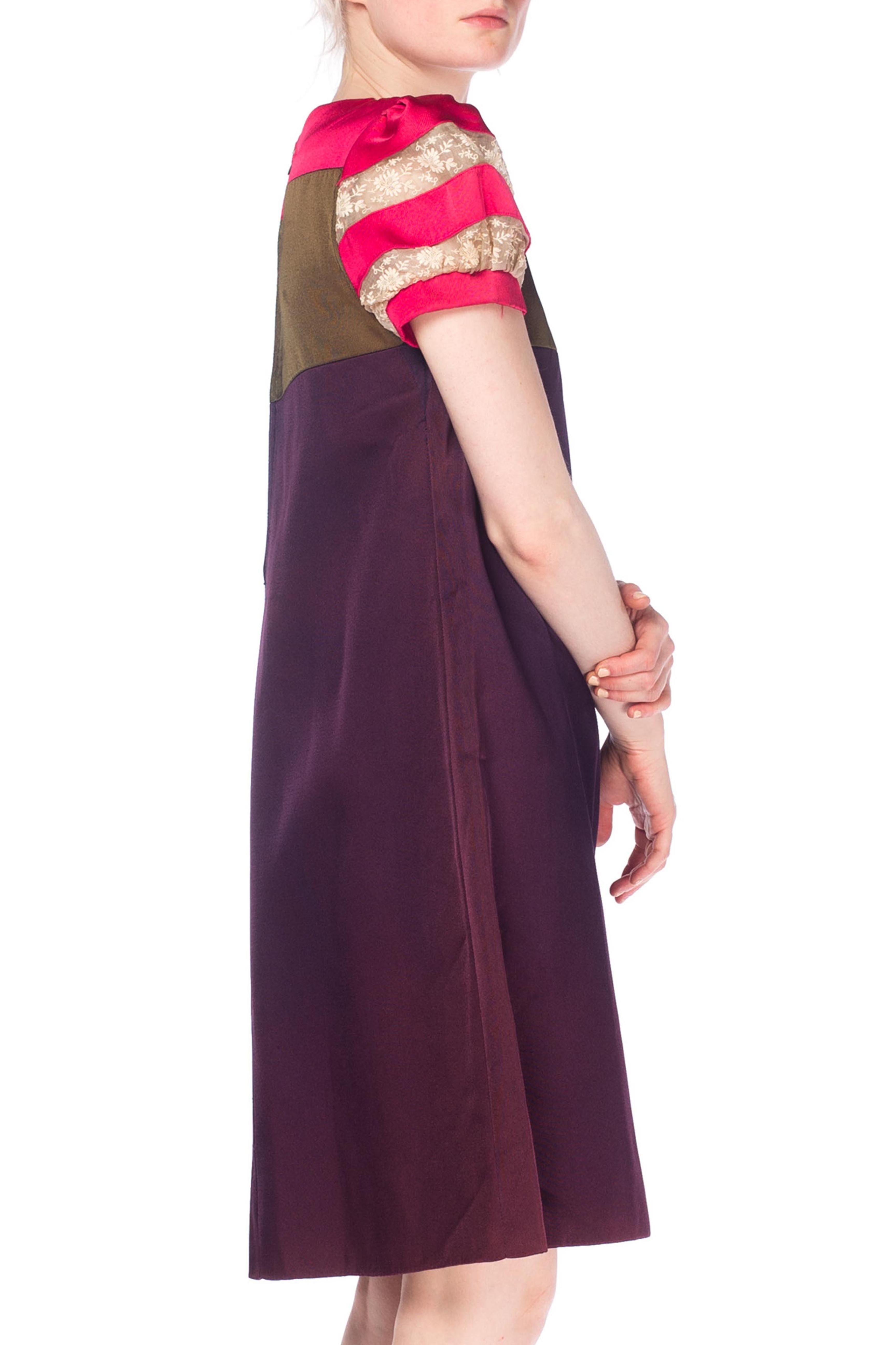 1960S Silk Mod Color Blocked Dress For Sale 1