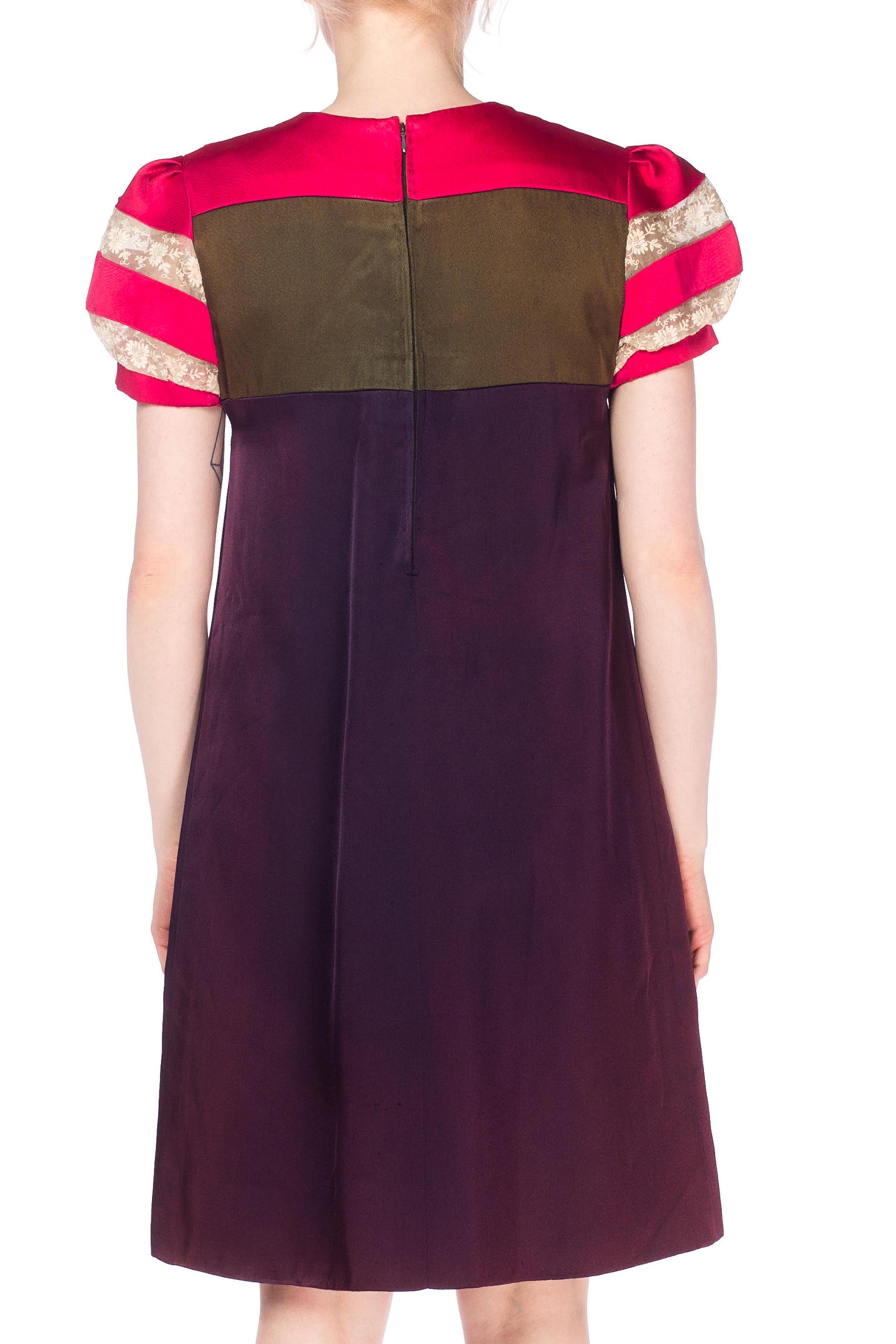 1960S Silk Mod Color Blocked Dress For Sale 2