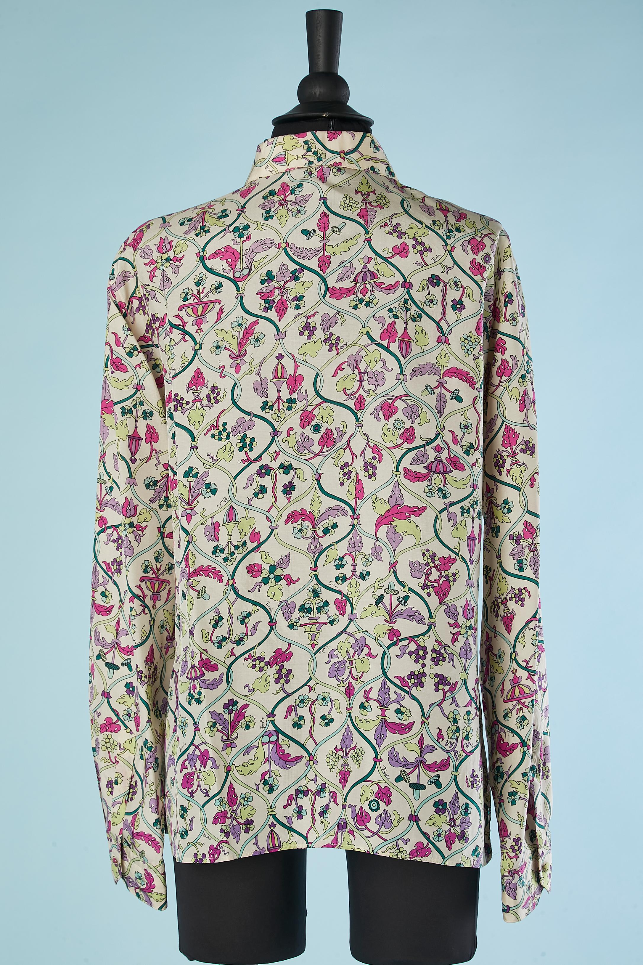 1960er Jahre Seide bedrucktes Hemd Emilio Pucci  Damen im Angebot