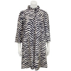 1960s Silk Zebra Printed Swing Dress