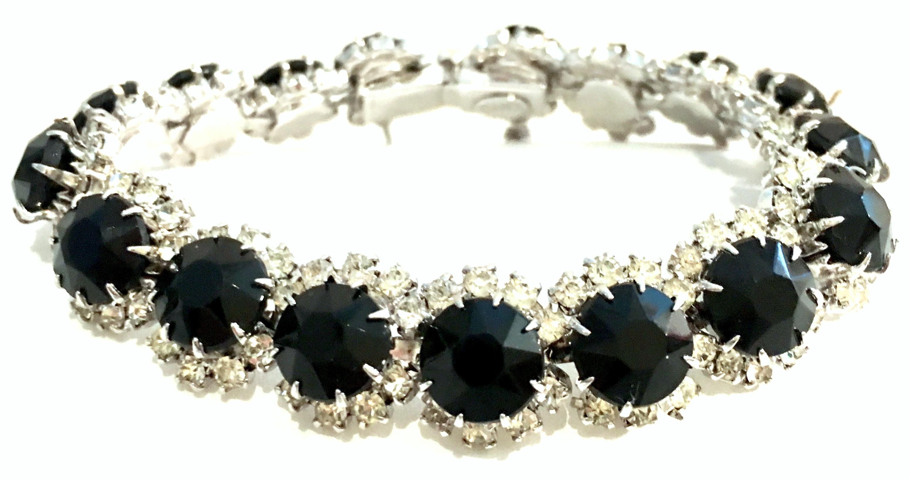 1960'S Silver & Austrian Crystal Demi-Parure S/4 By, Kramer Of New York For Sale 6